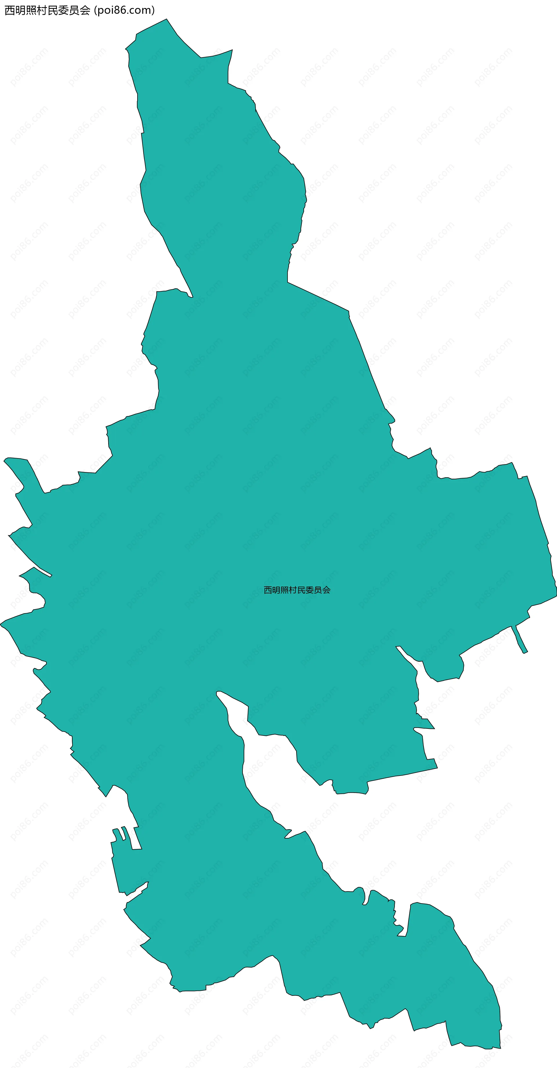 西明照村民委员会边界地图