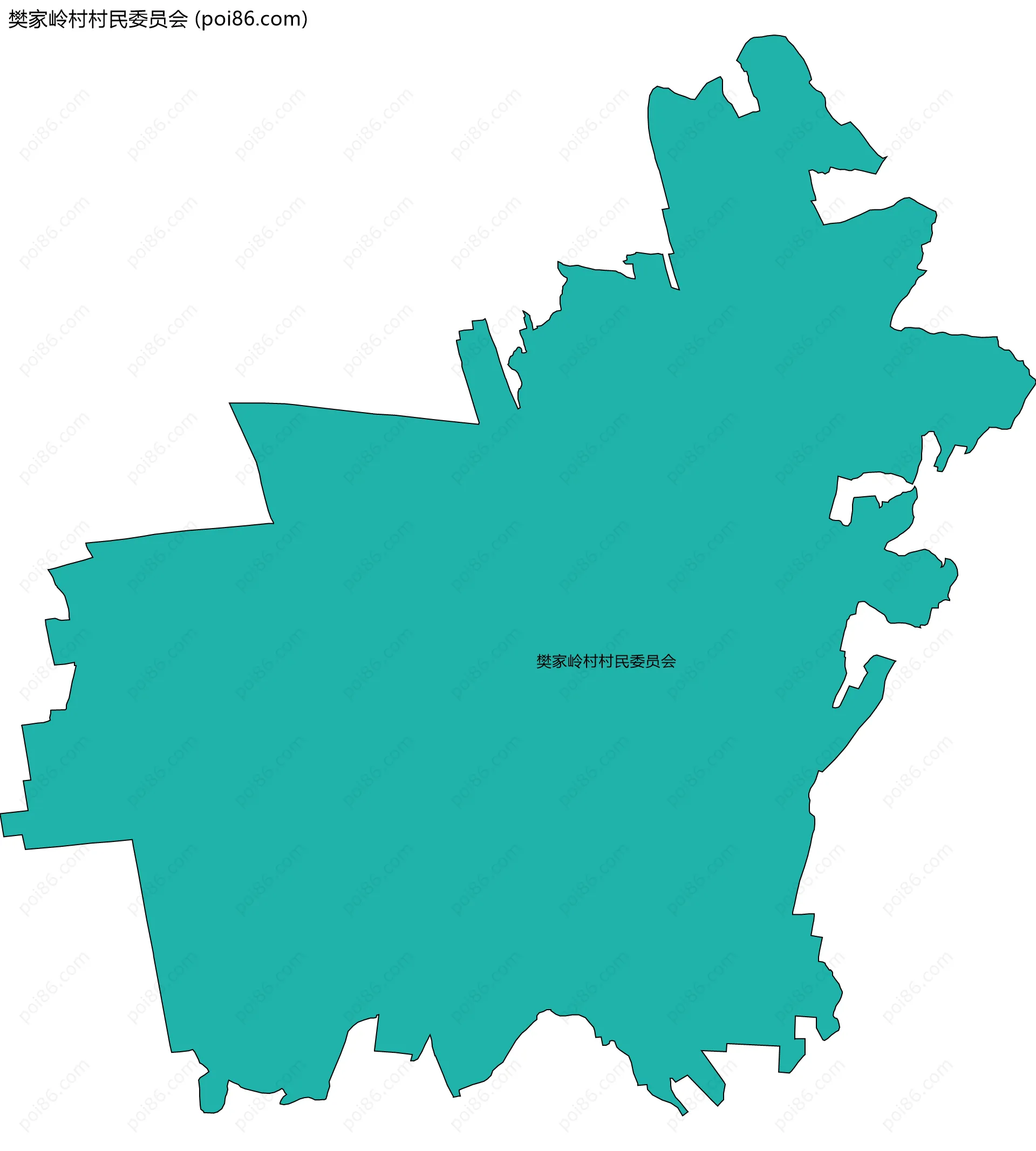 樊家岭村村民委员会边界地图