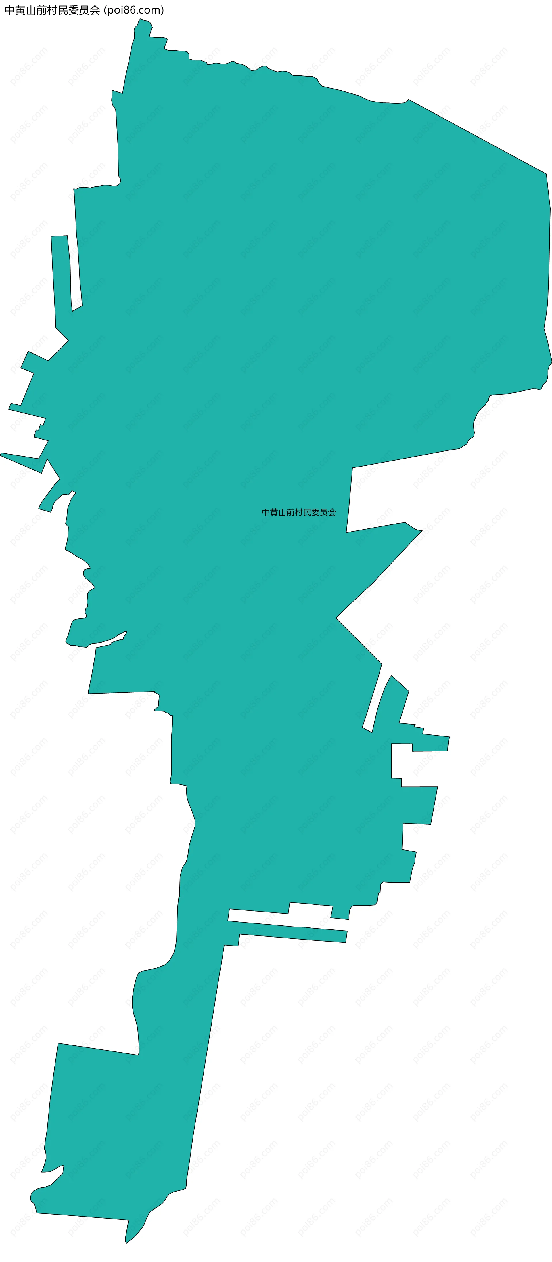 中黄山前村民委员会边界地图