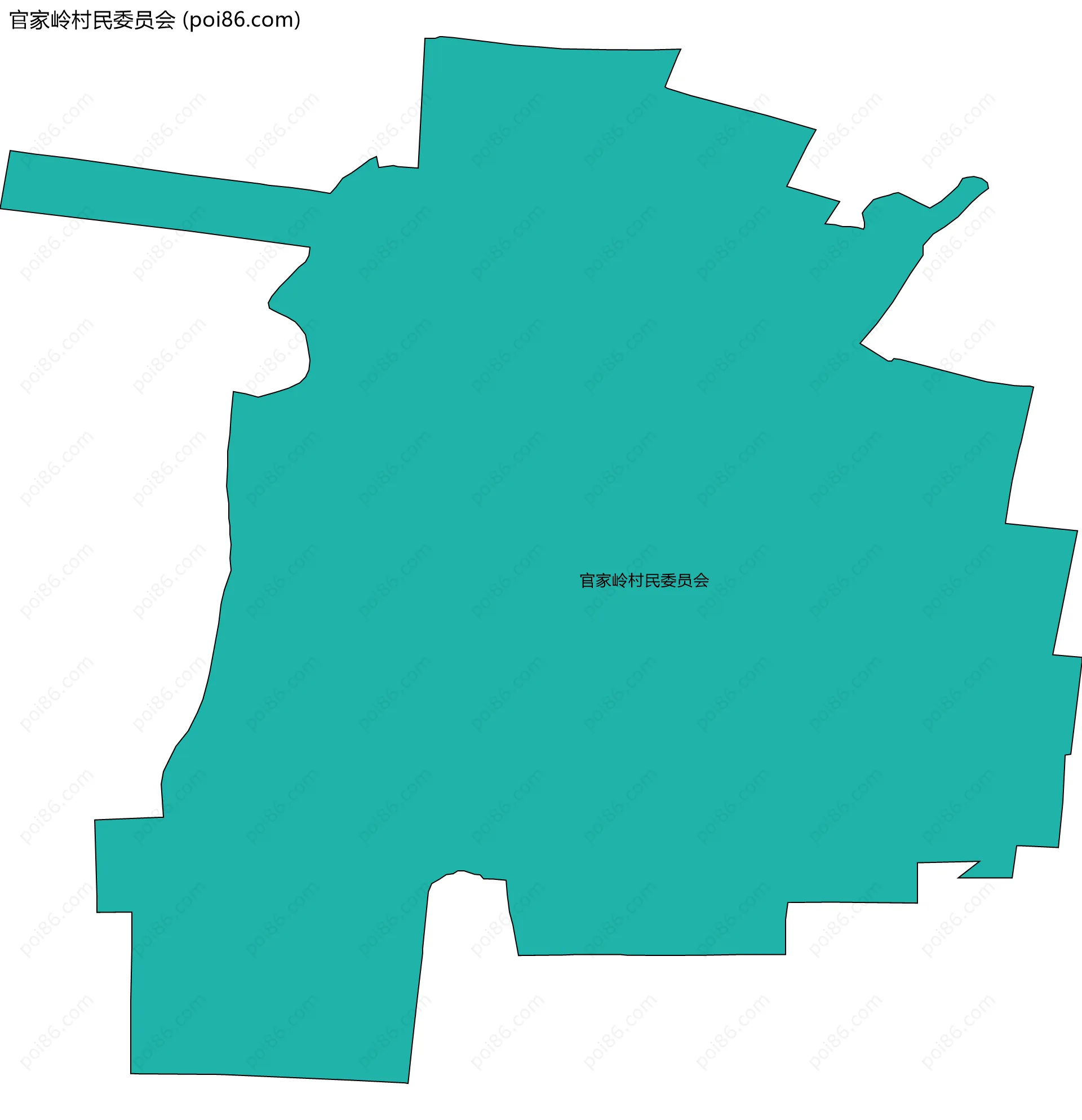 官家岭村民委员会边界地图