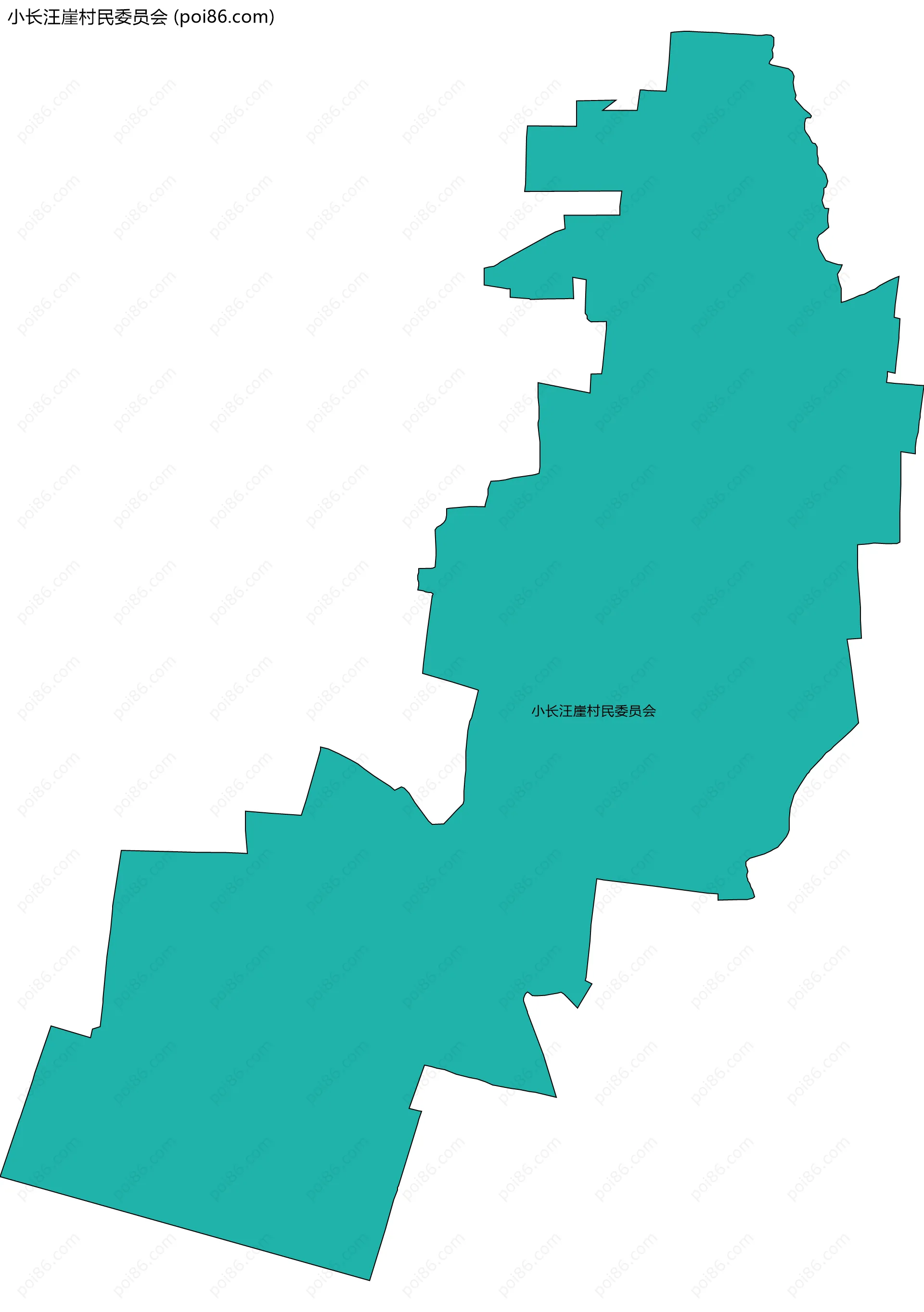 小长汪崖村民委员会边界地图