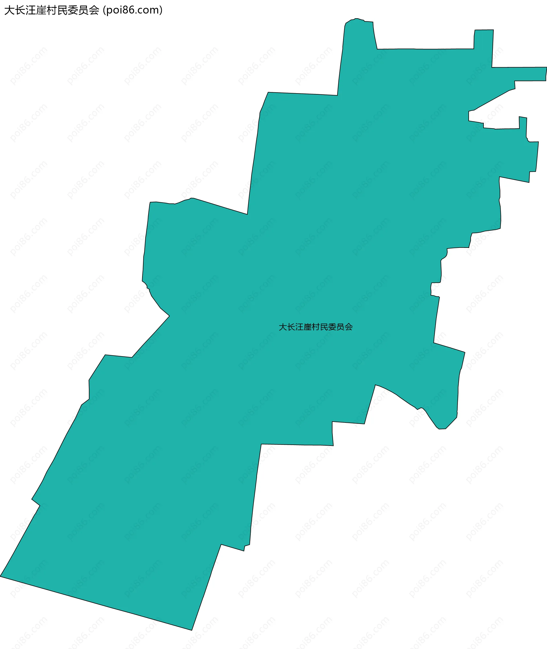 大长汪崖村民委员会边界地图