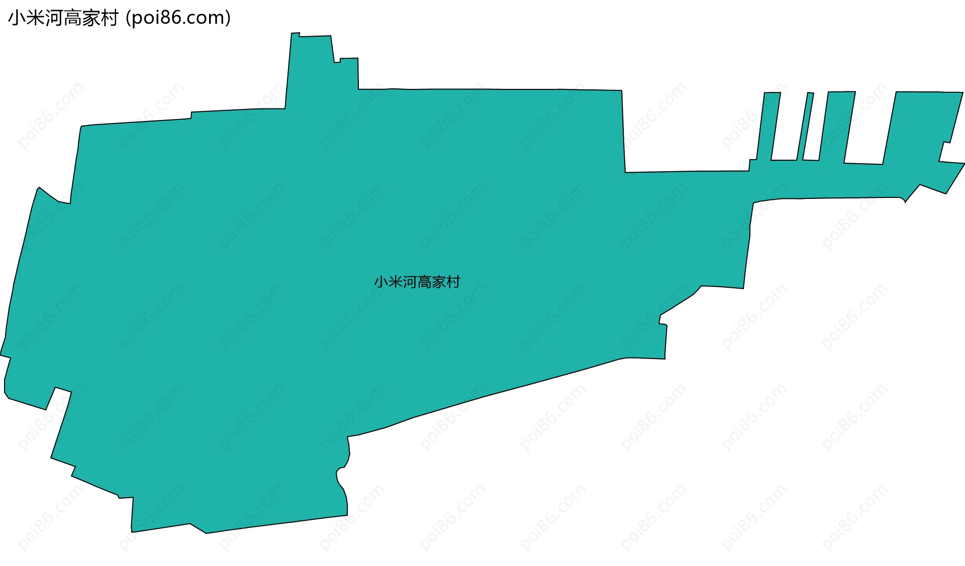 小米河高家村边界地图