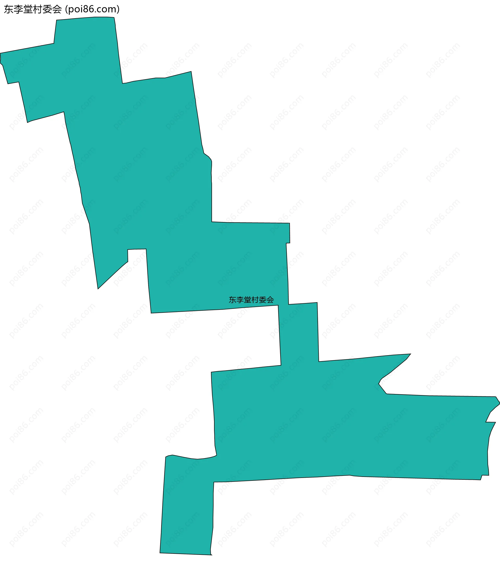 东李堂村委会边界地图