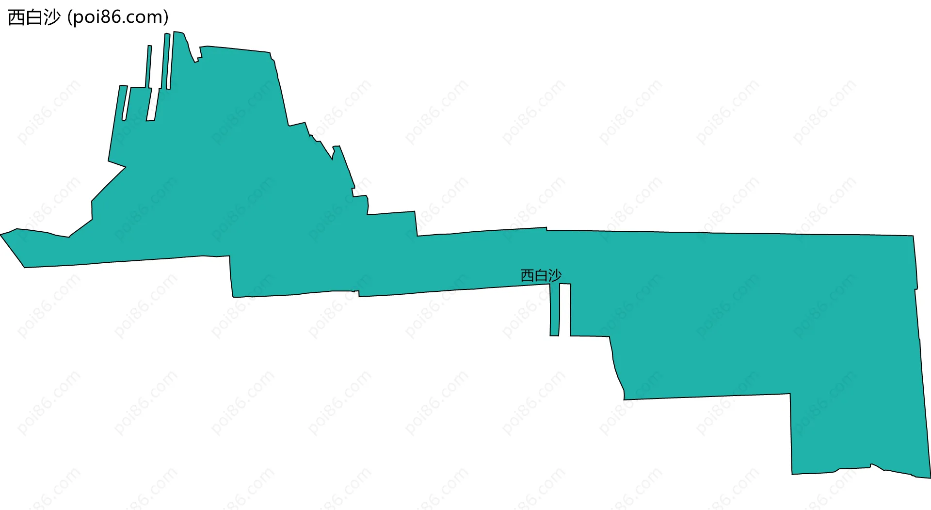 西白沙边界地图