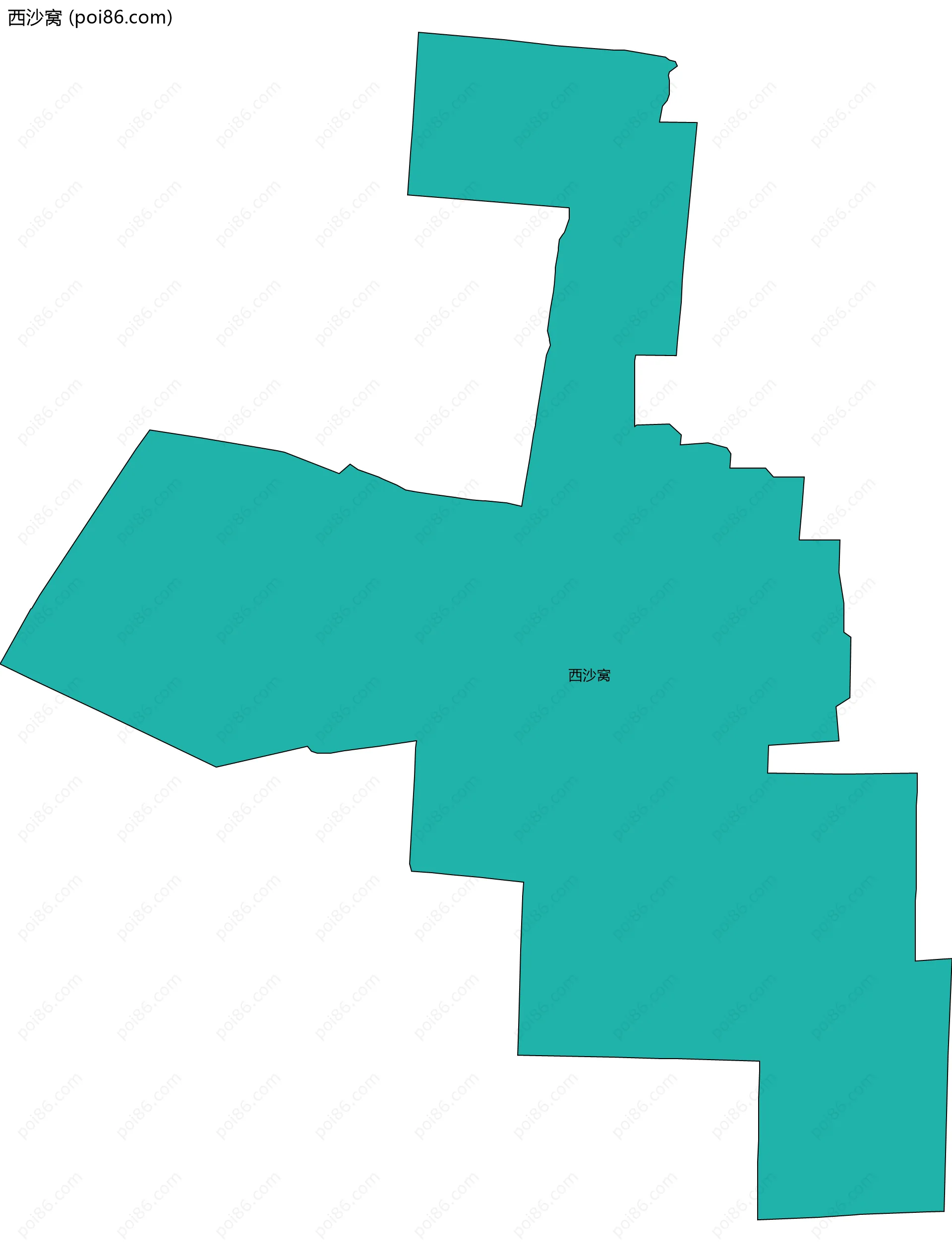 西沙窝边界地图