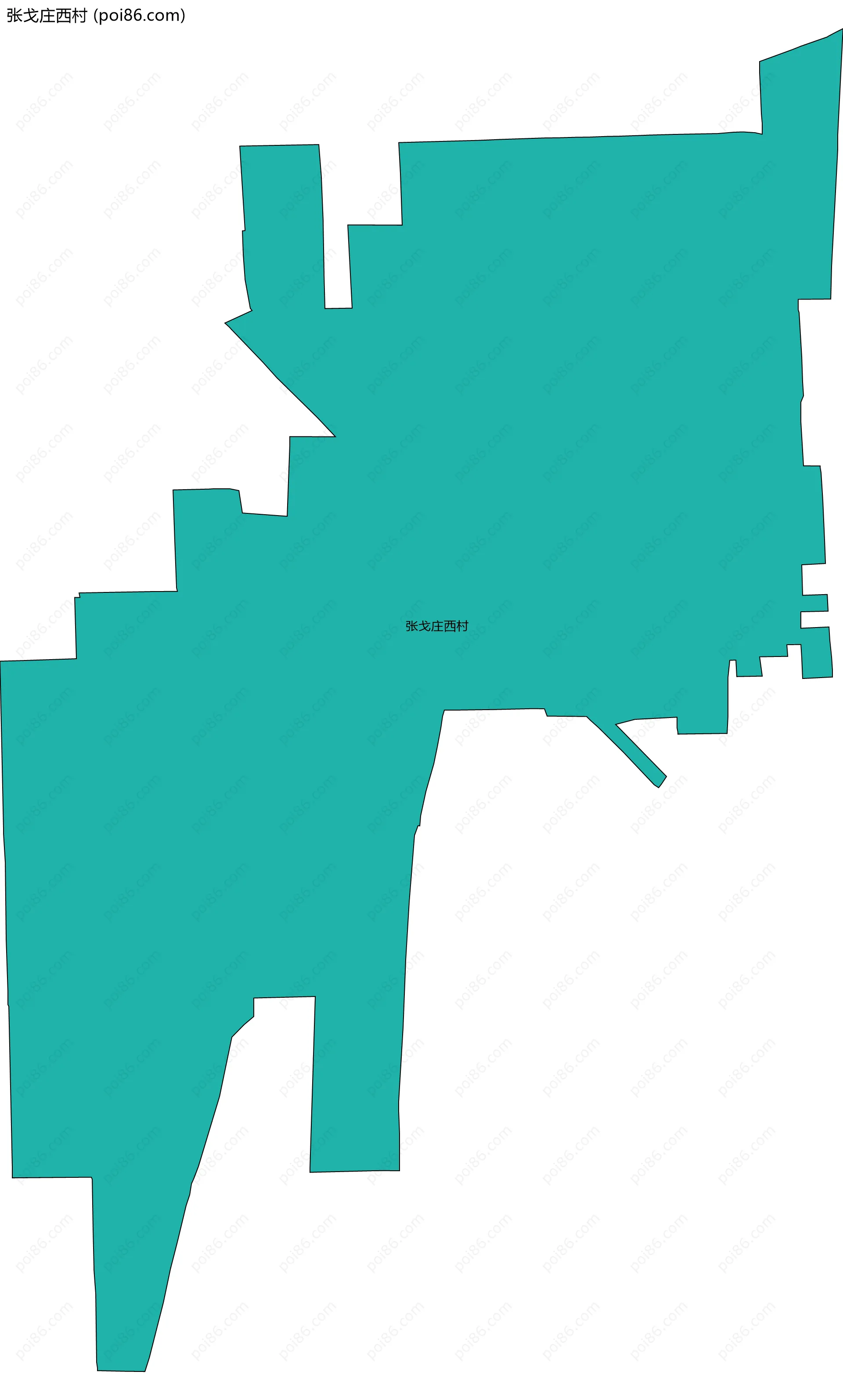 张戈庄西村边界地图