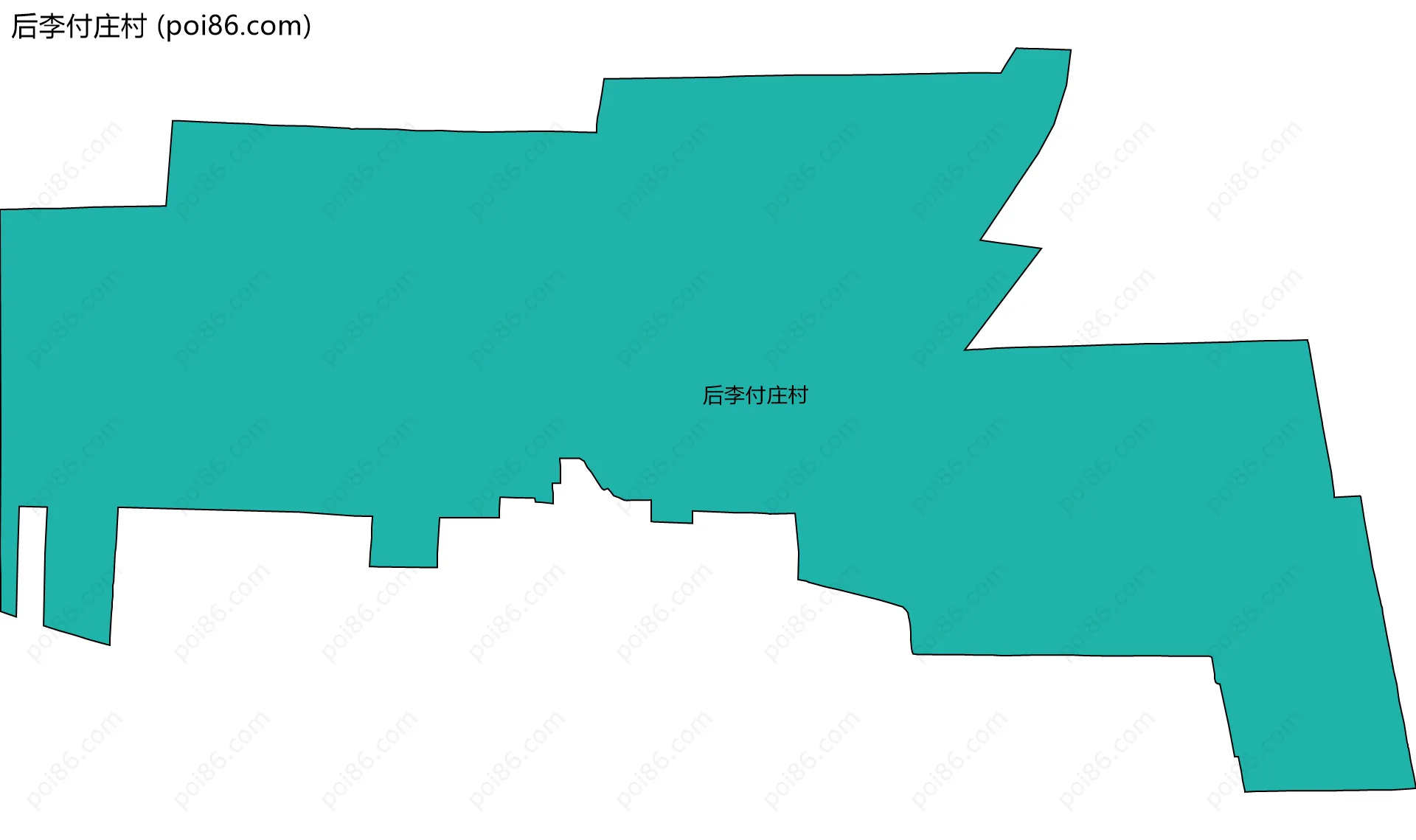 后李付庄村边界地图