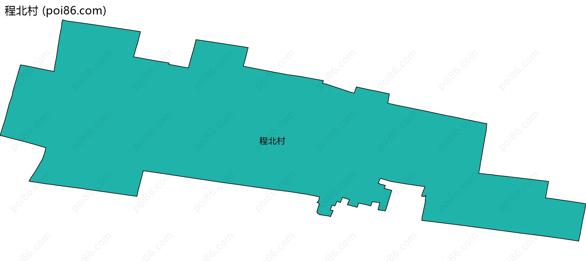 程北村边界地图