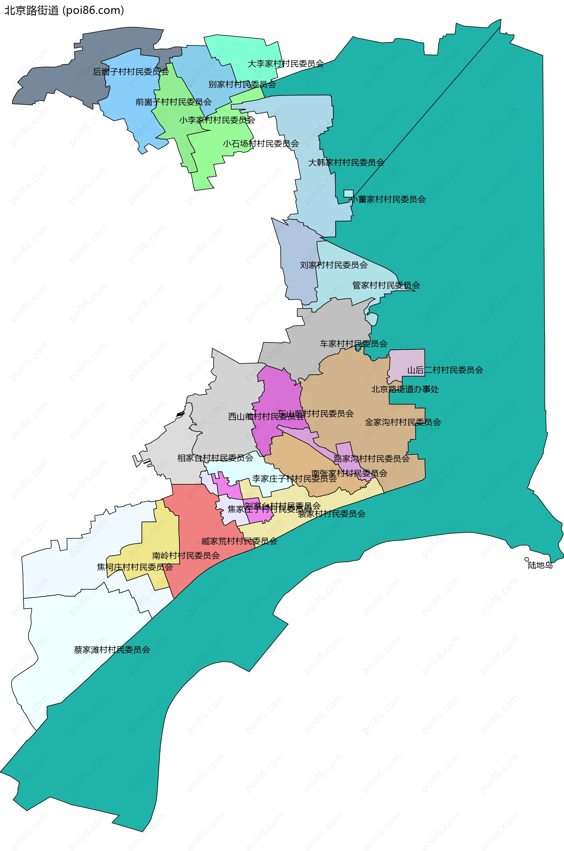 北京路街道边界地图(五级行政区划)