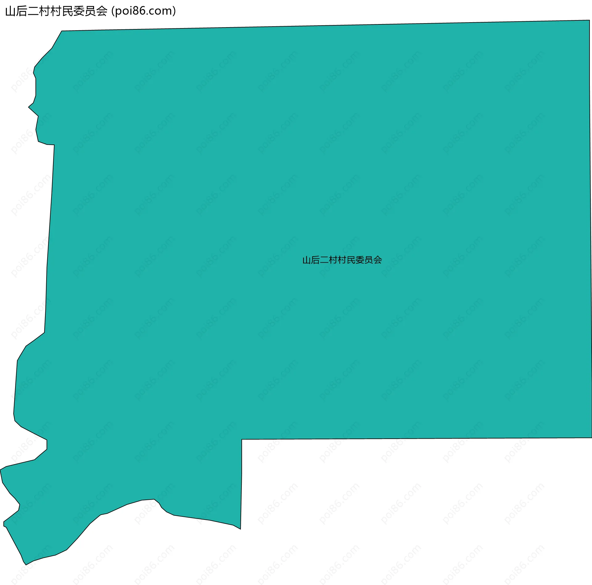 山后二村村民委员会边界地图
