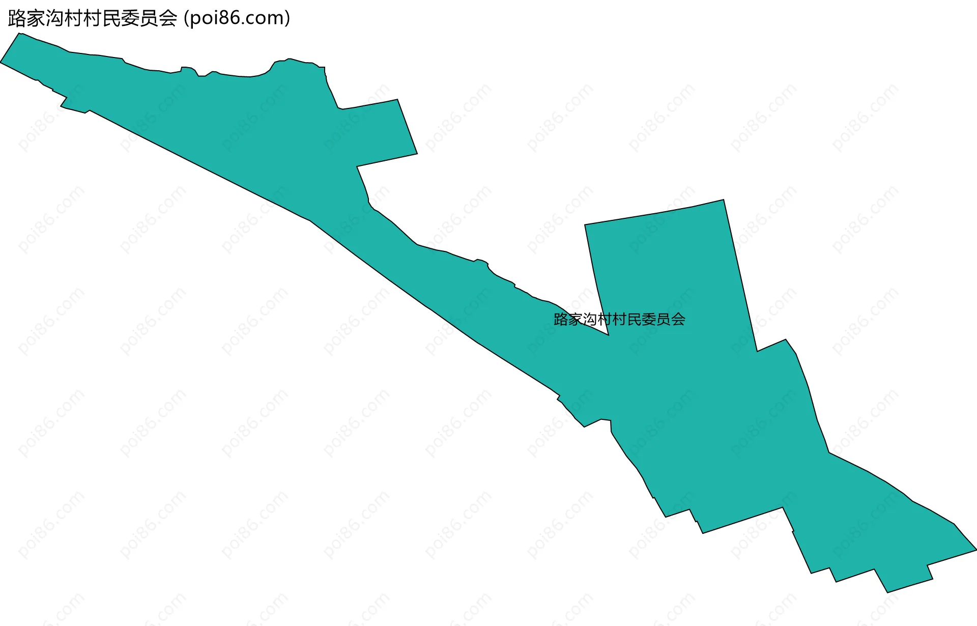 路家沟村村民委员会边界地图