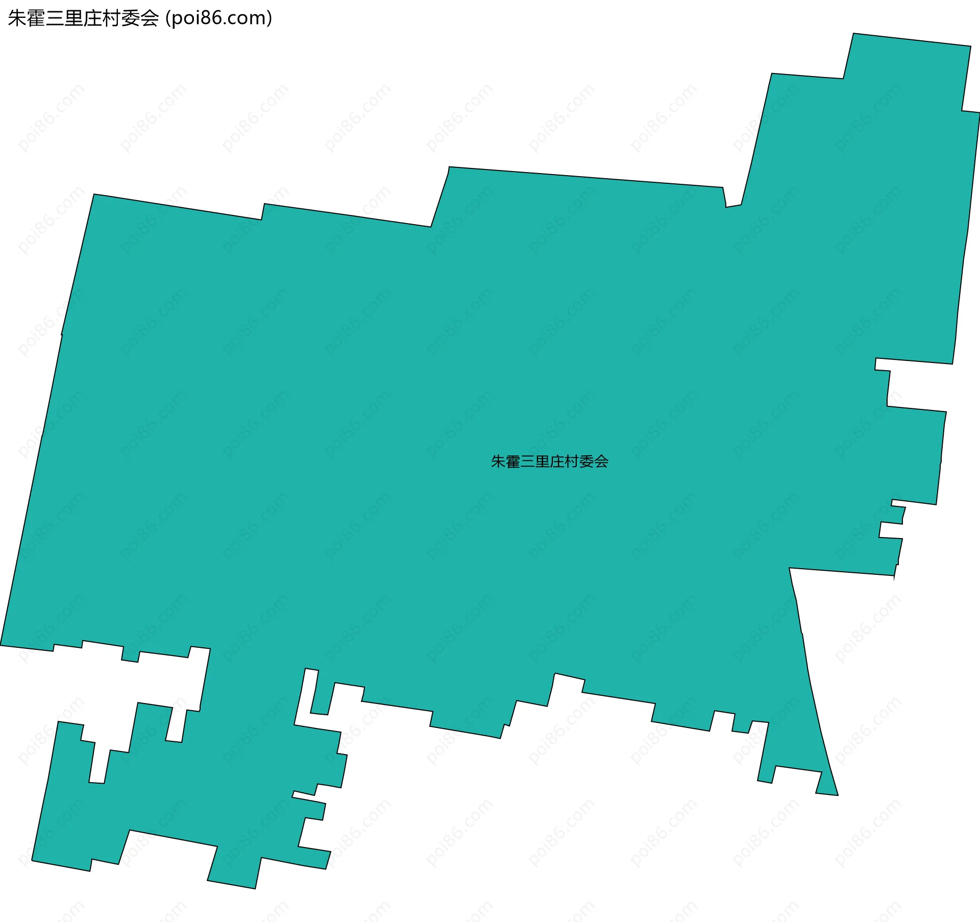 朱霍三里庄村委会边界地图