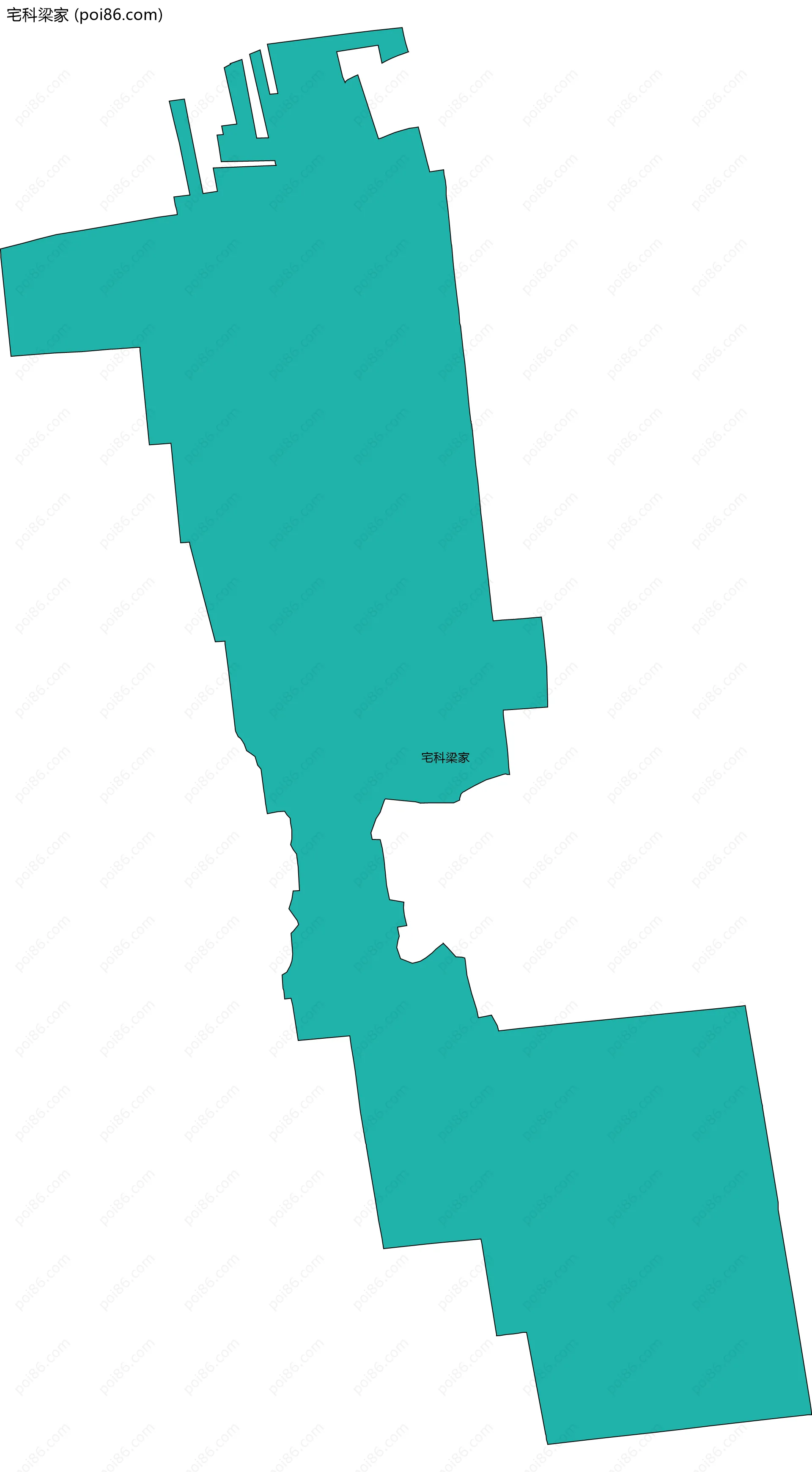 宅科梁家边界地图