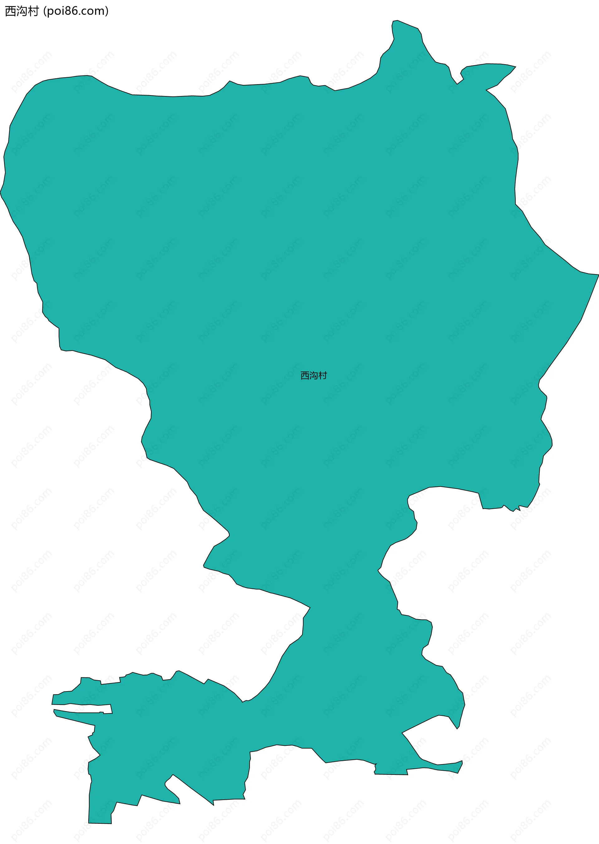 西沟村边界地图