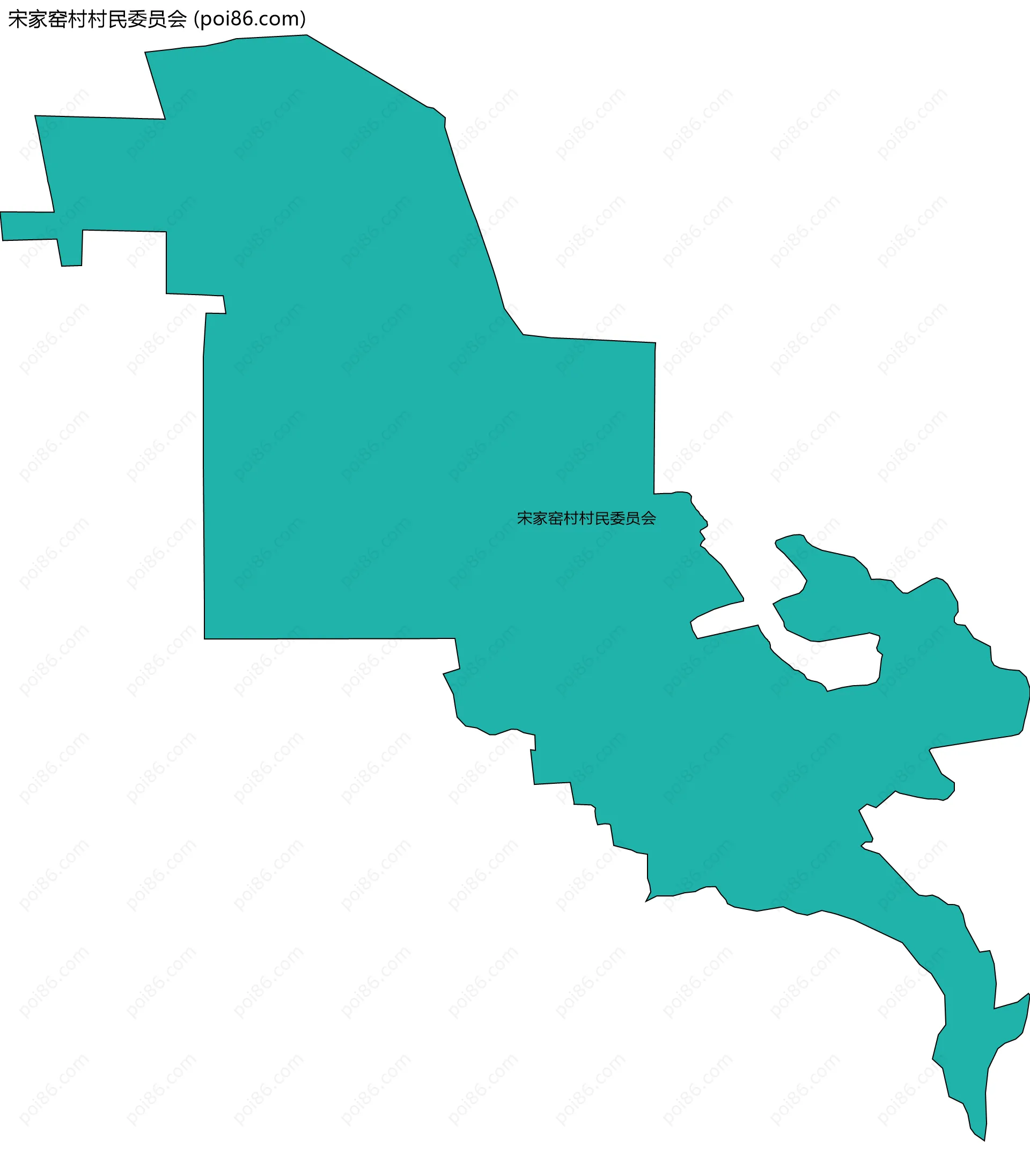 宋家窑村村民委员会边界地图