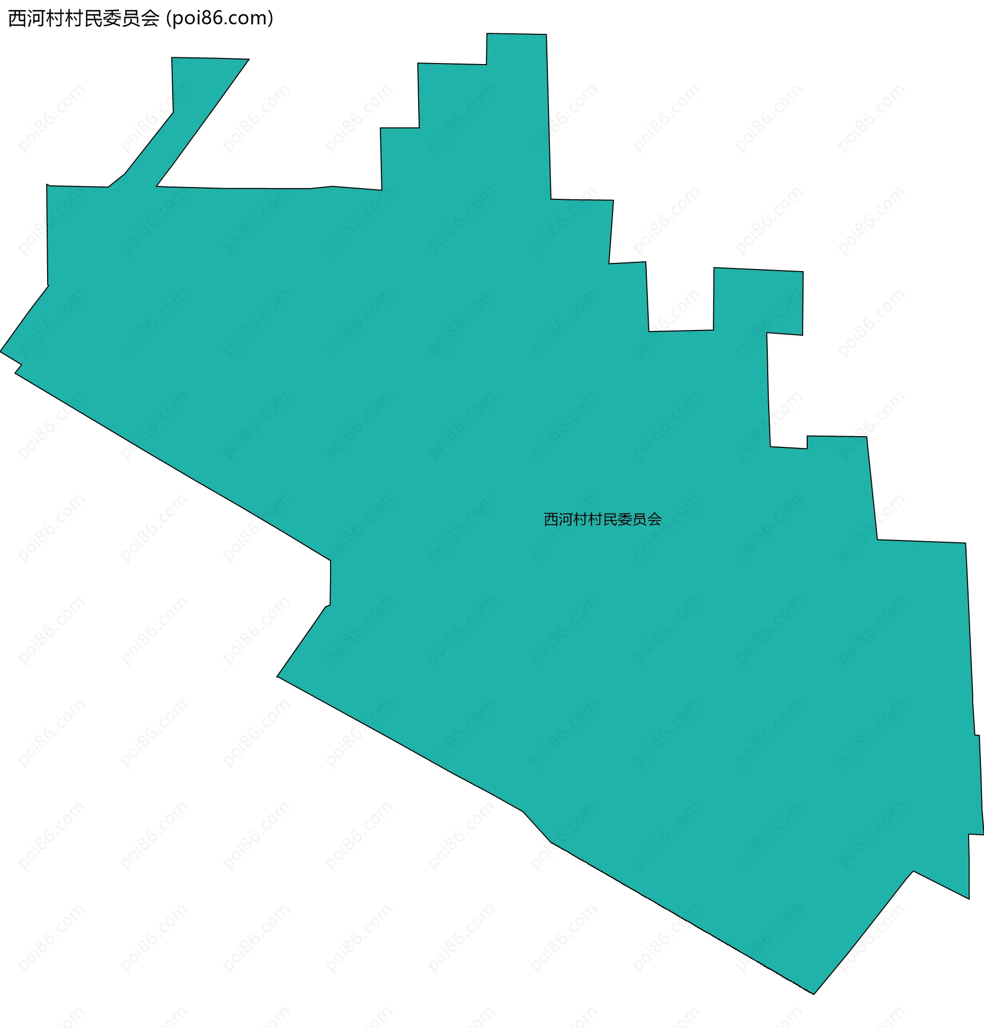 西河村村民委员会边界地图