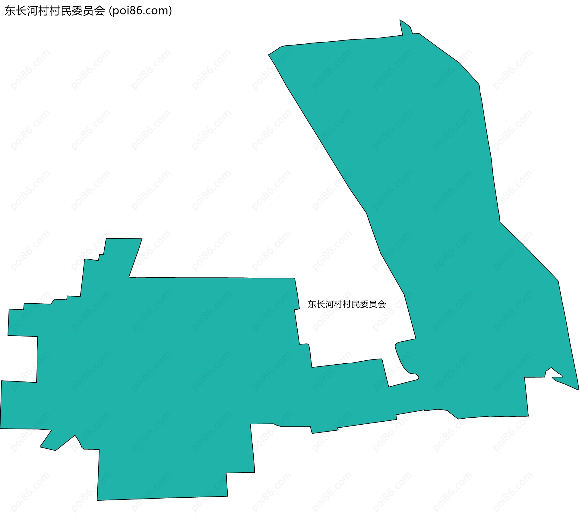 东长河村村民委员会边界地图