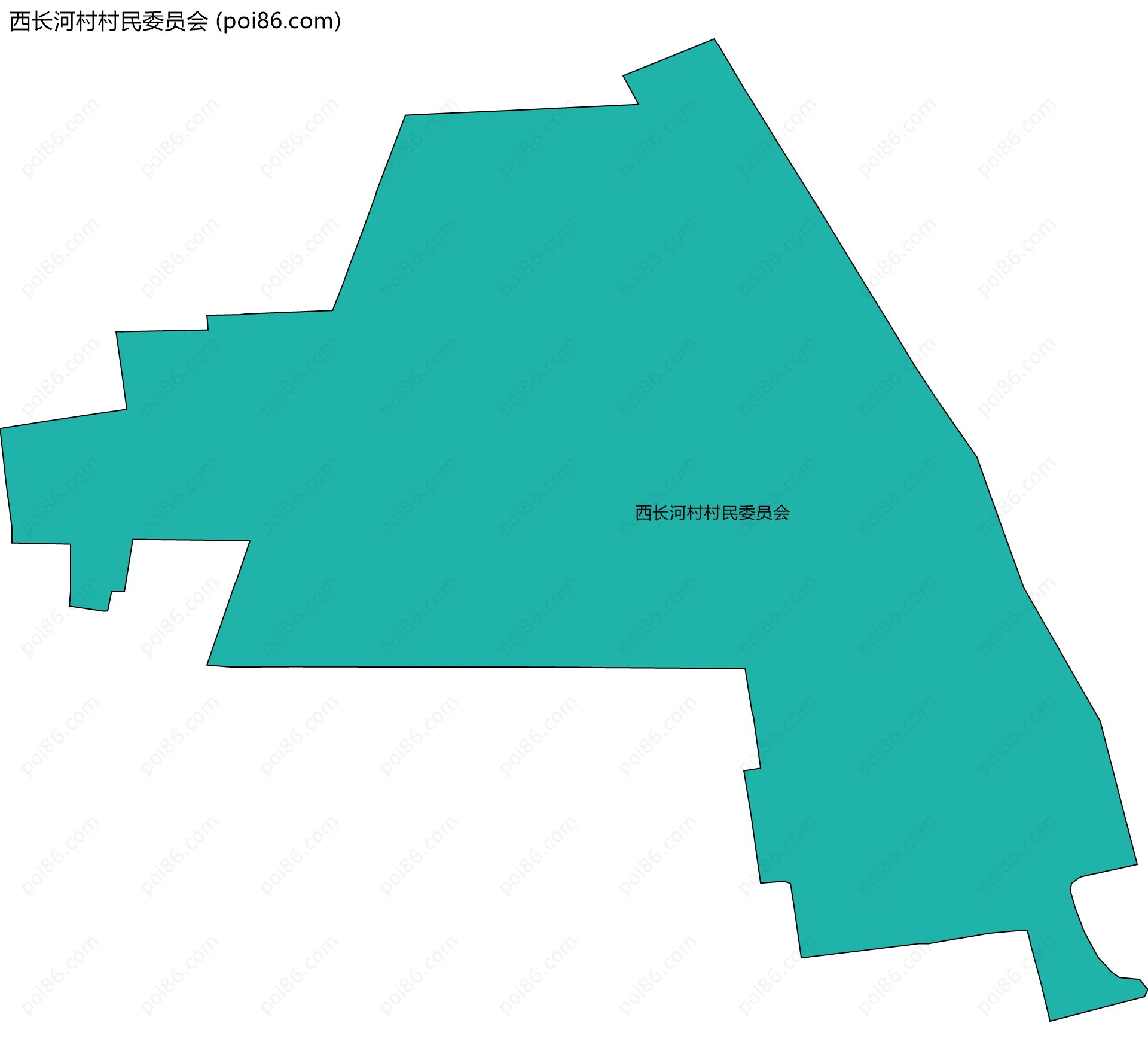 西长河村村民委员会边界地图