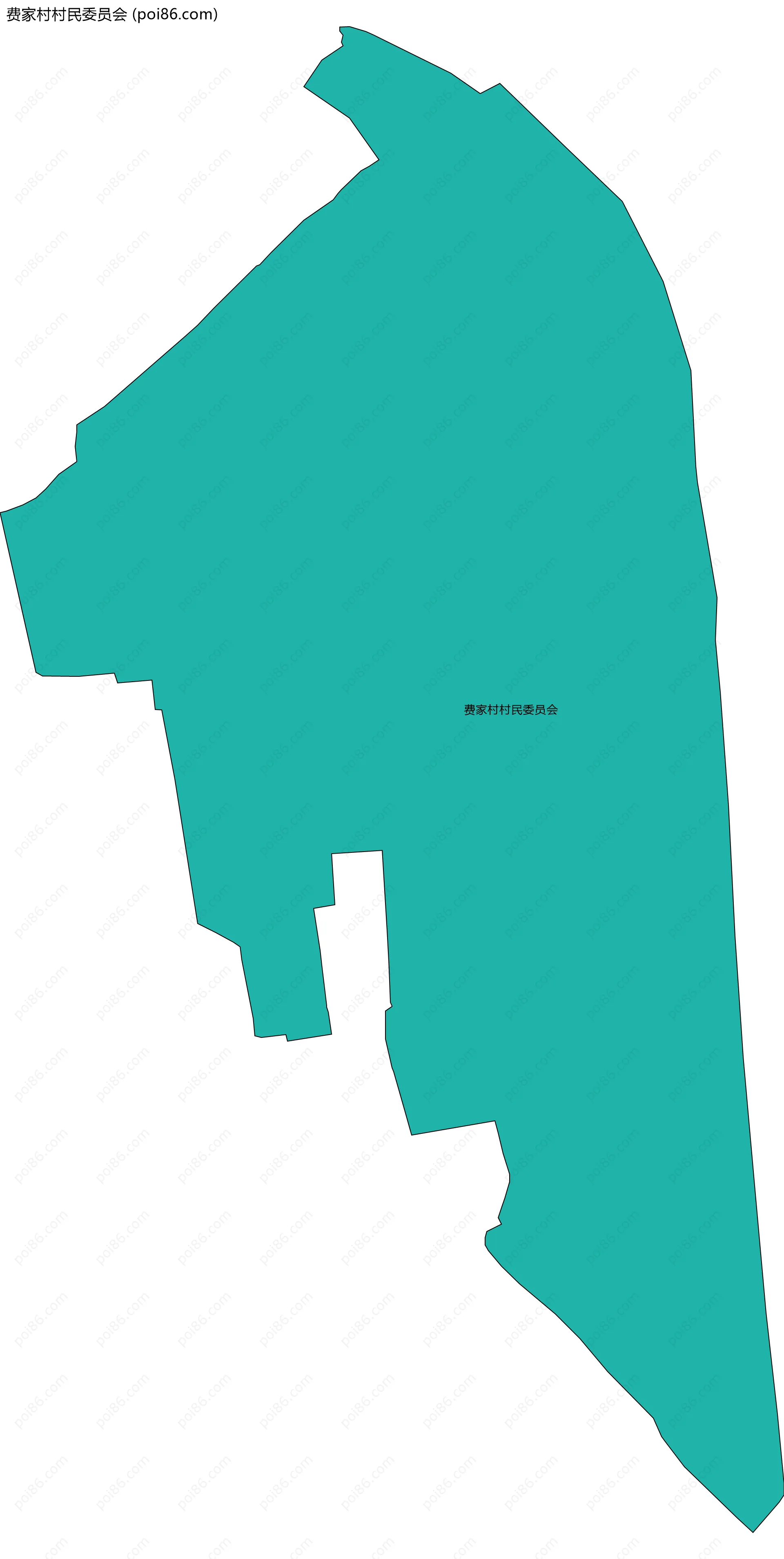 费家村村民委员会边界地图