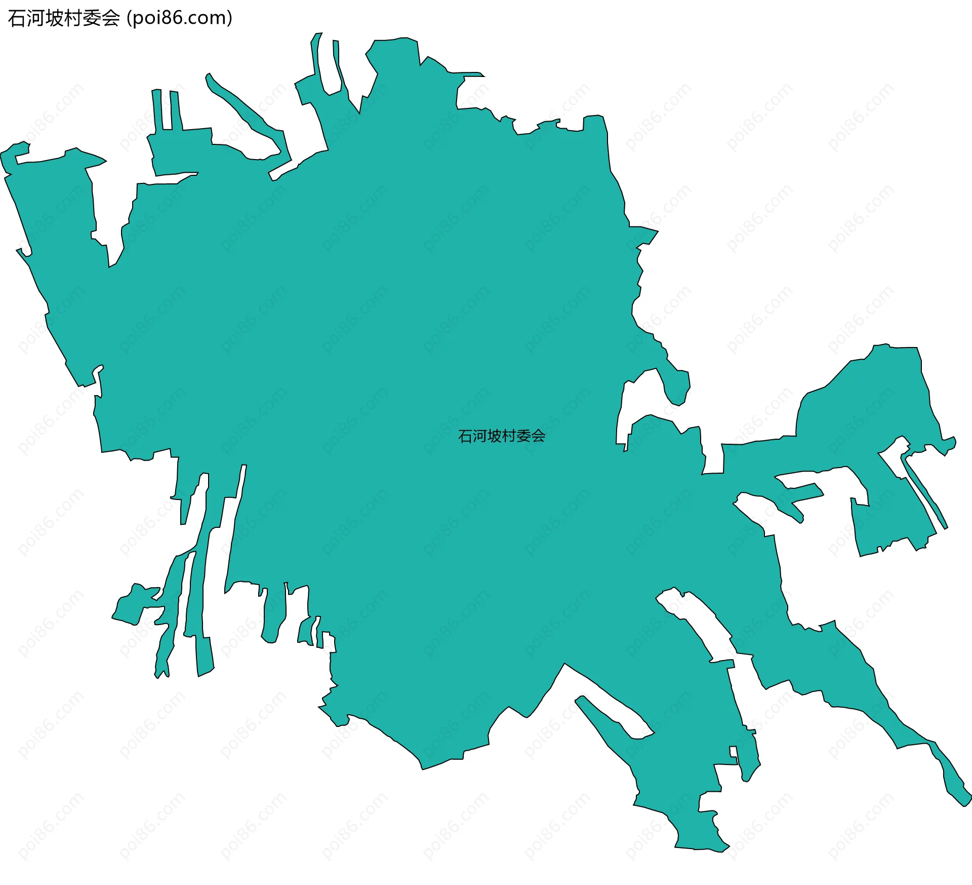石河坡村委会边界地图