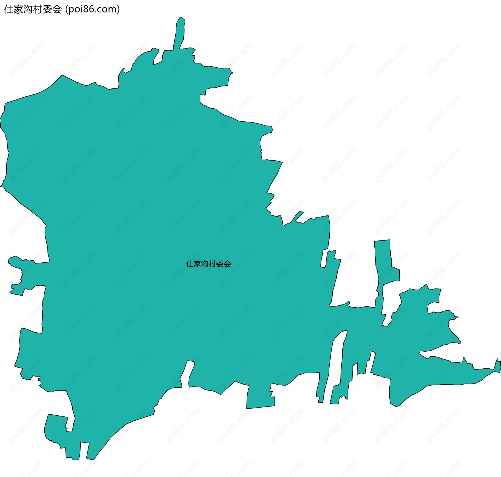 仕家沟村委会边界地图