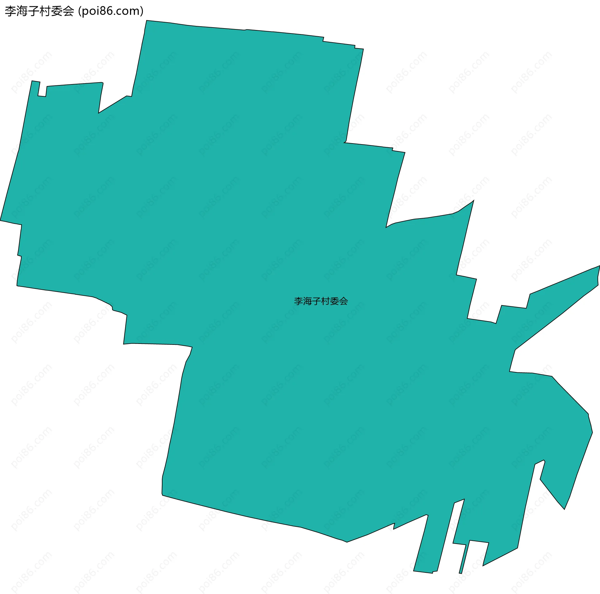 李海子村委会边界地图