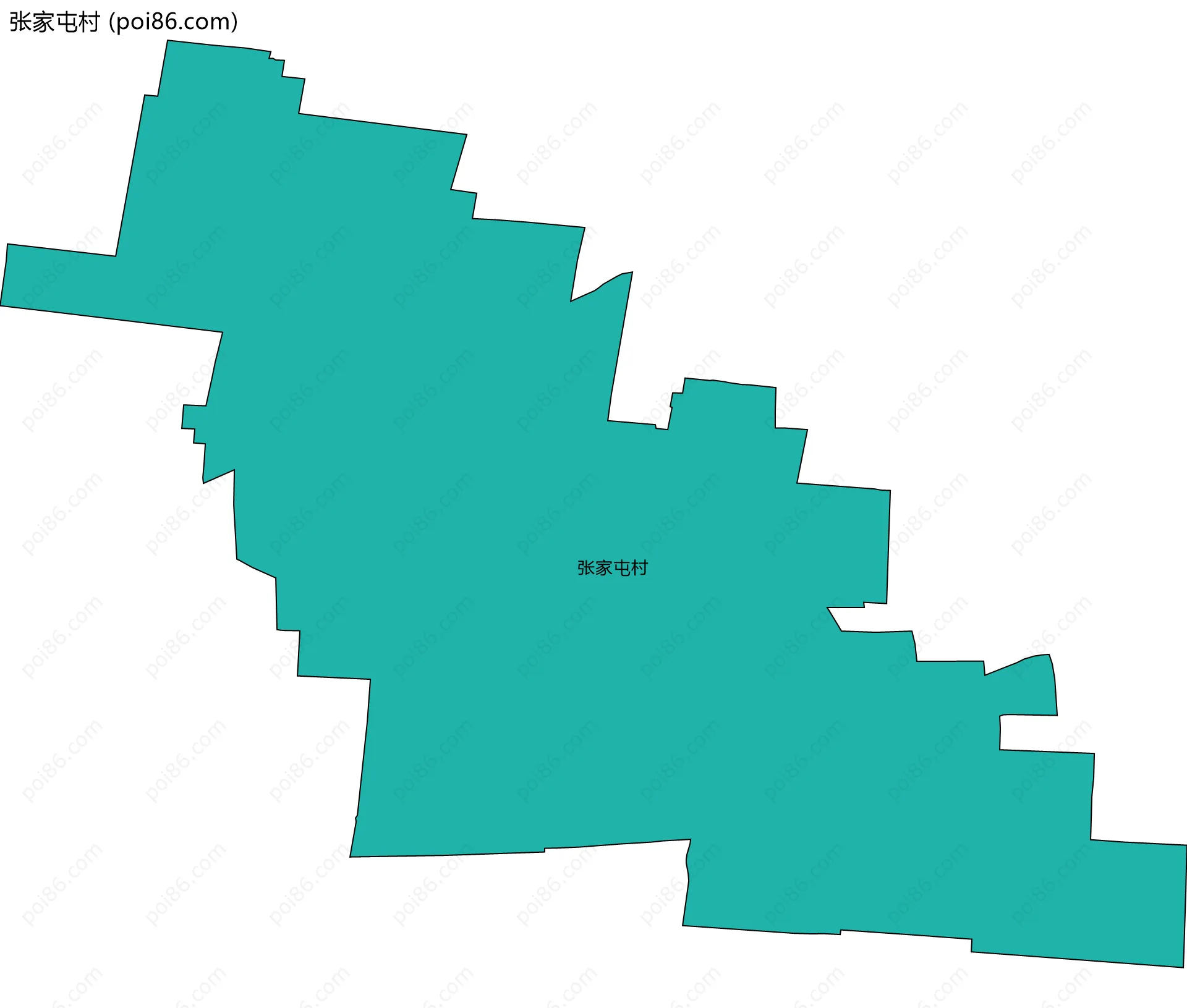 张家屯村边界地图