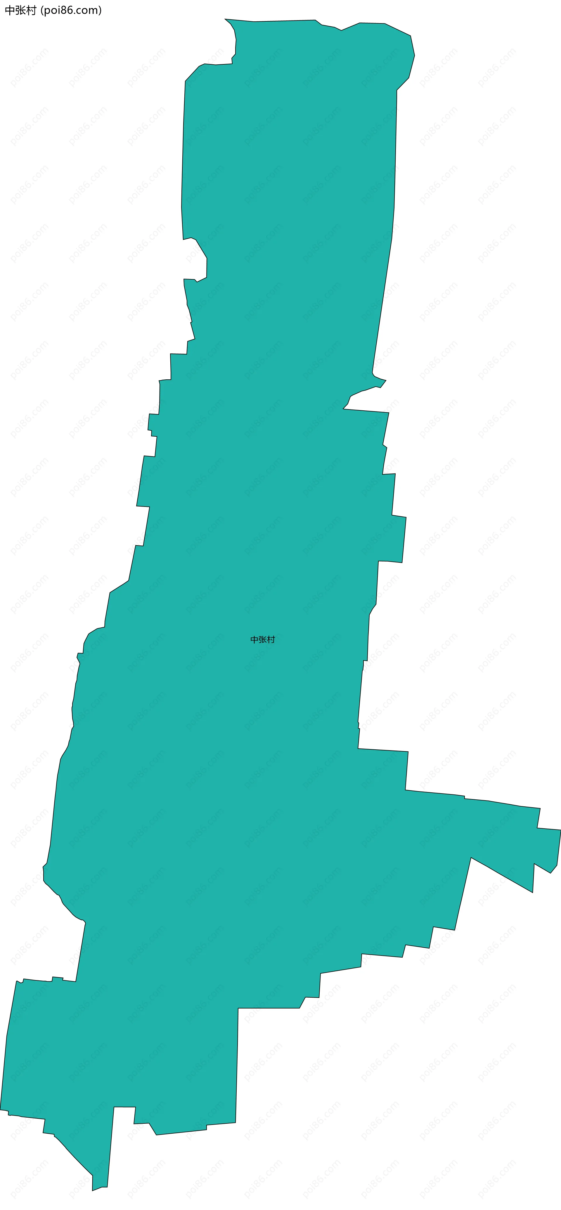 中张村边界地图