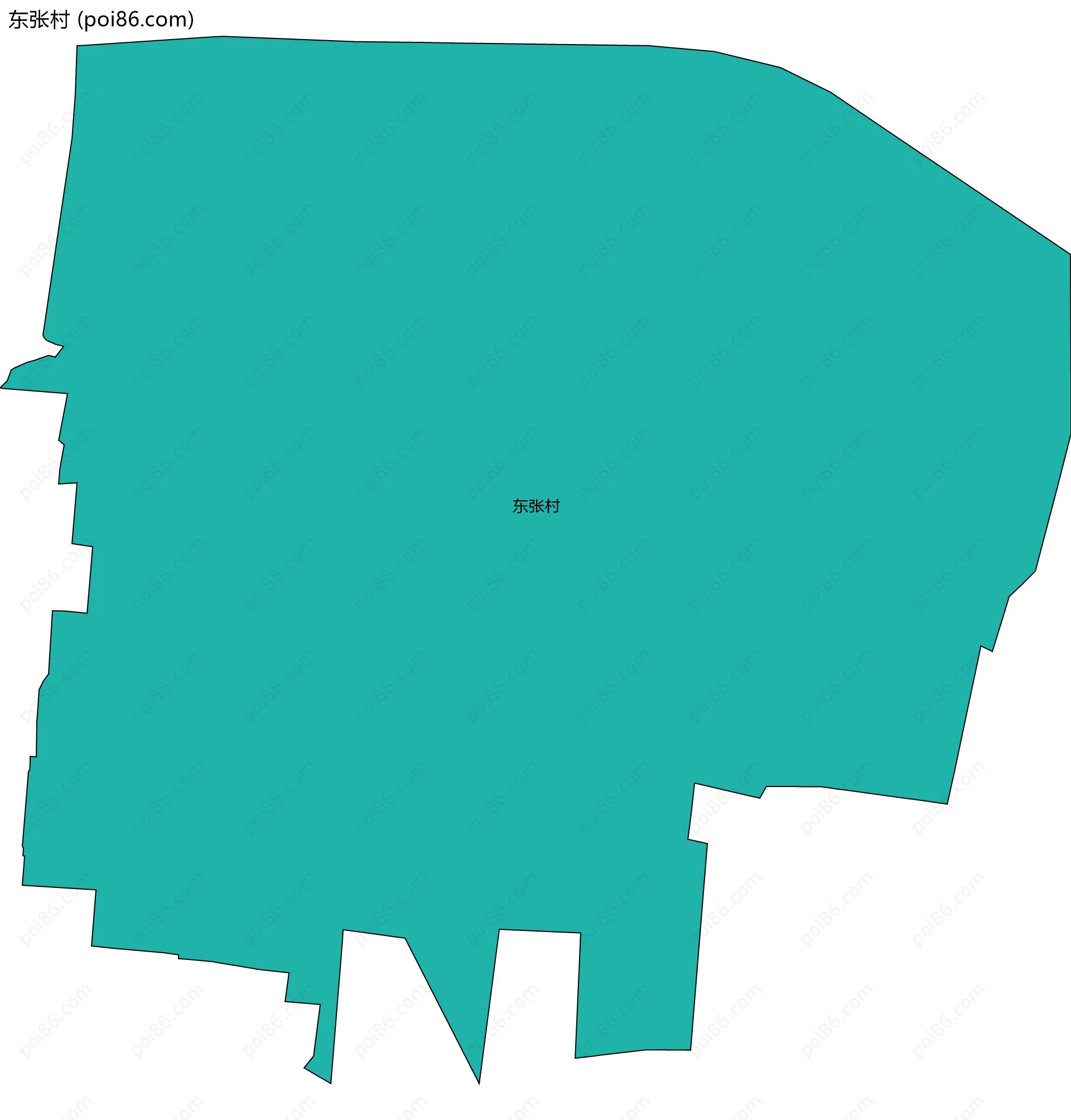 东张村边界地图
