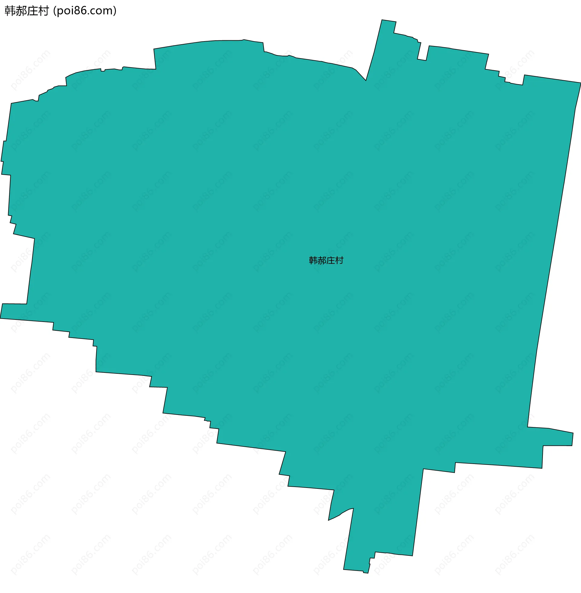 韩郝庄村边界地图
