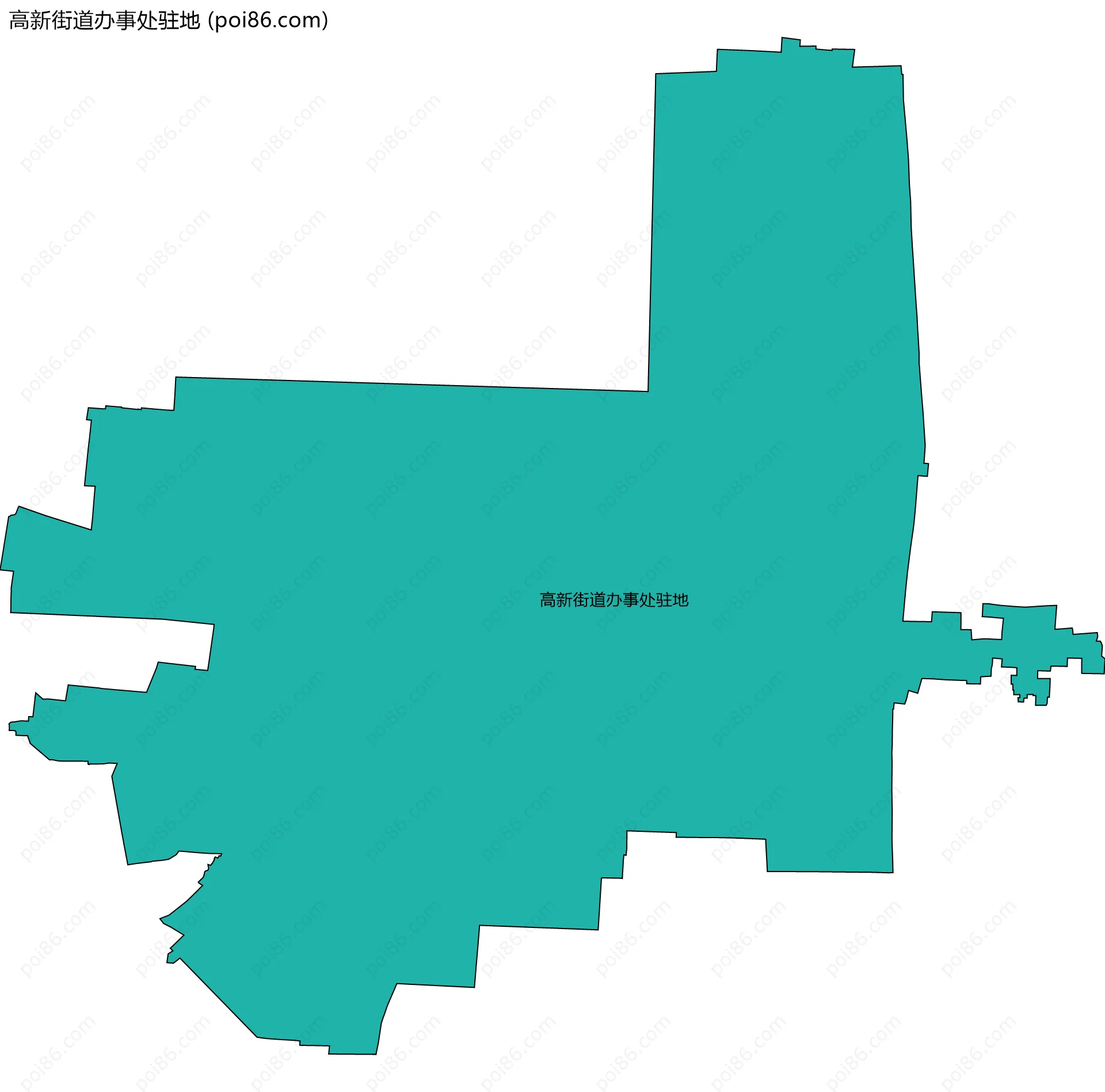 高新街道办事处驻地边界地图