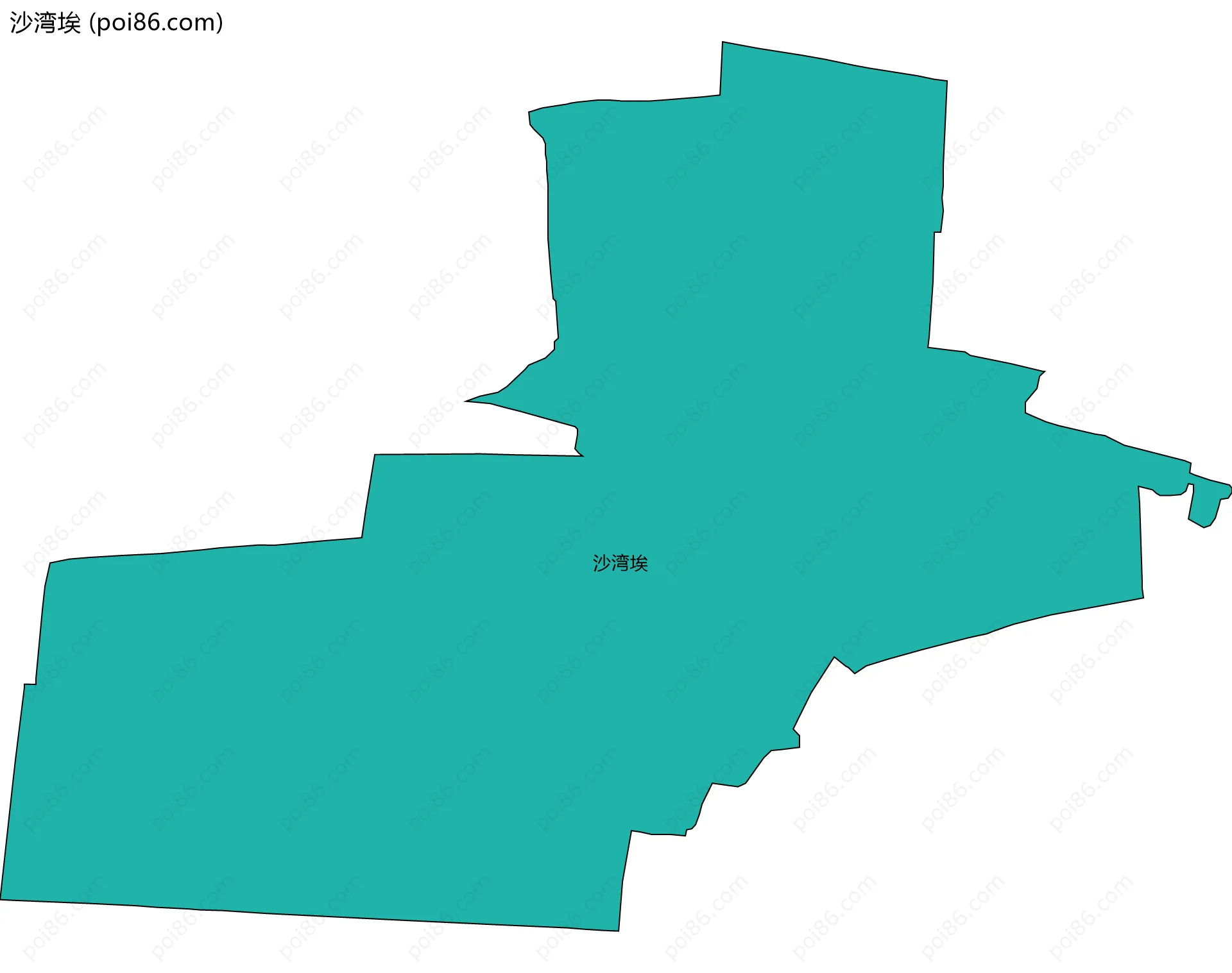 沙湾埃边界地图
