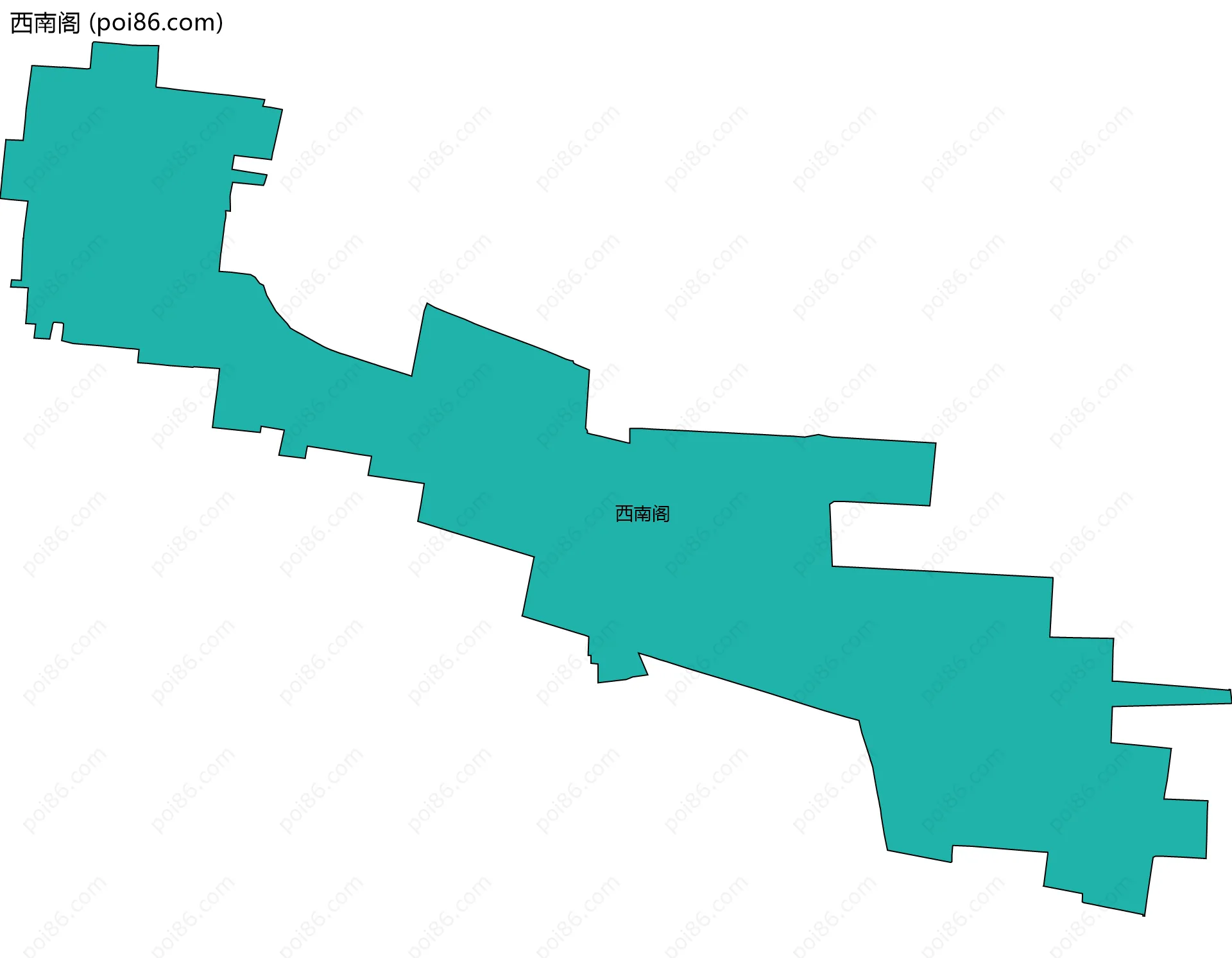 西南阁边界地图