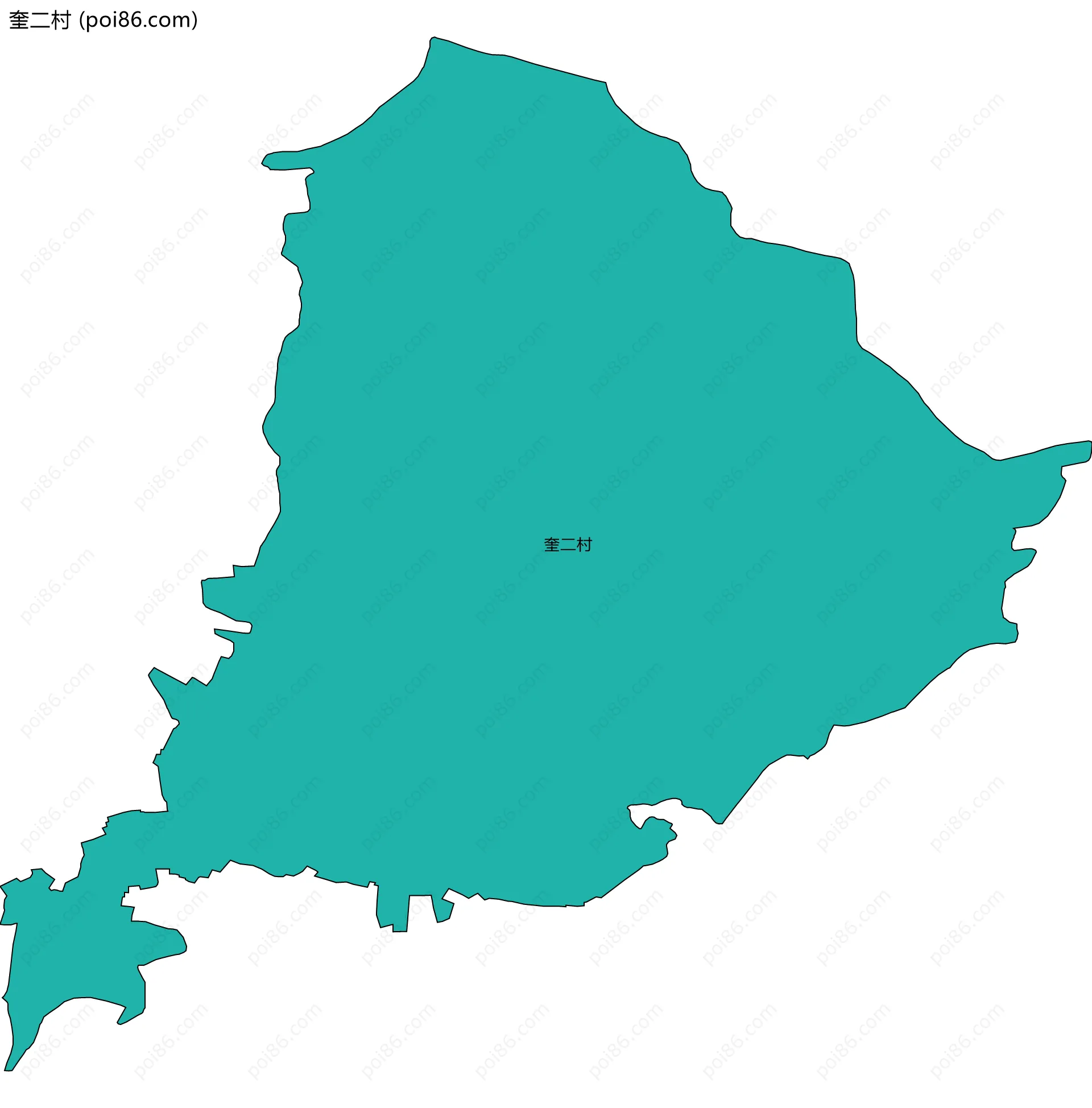 奎二村边界地图