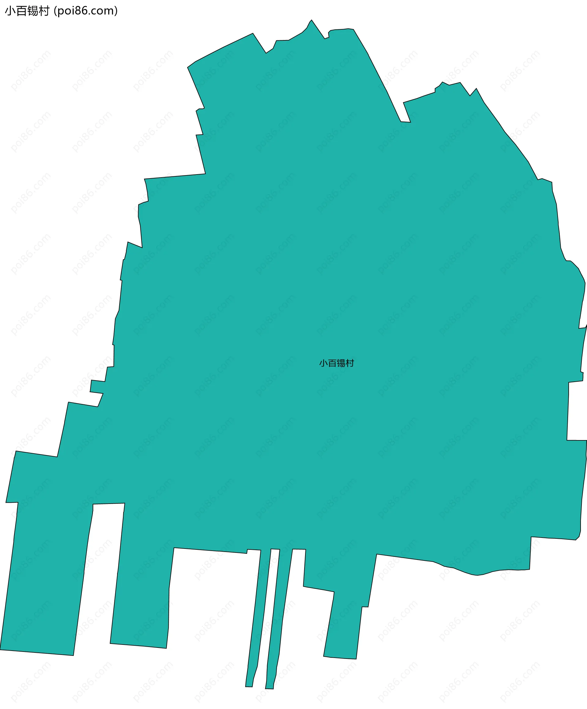 小百锡村边界地图