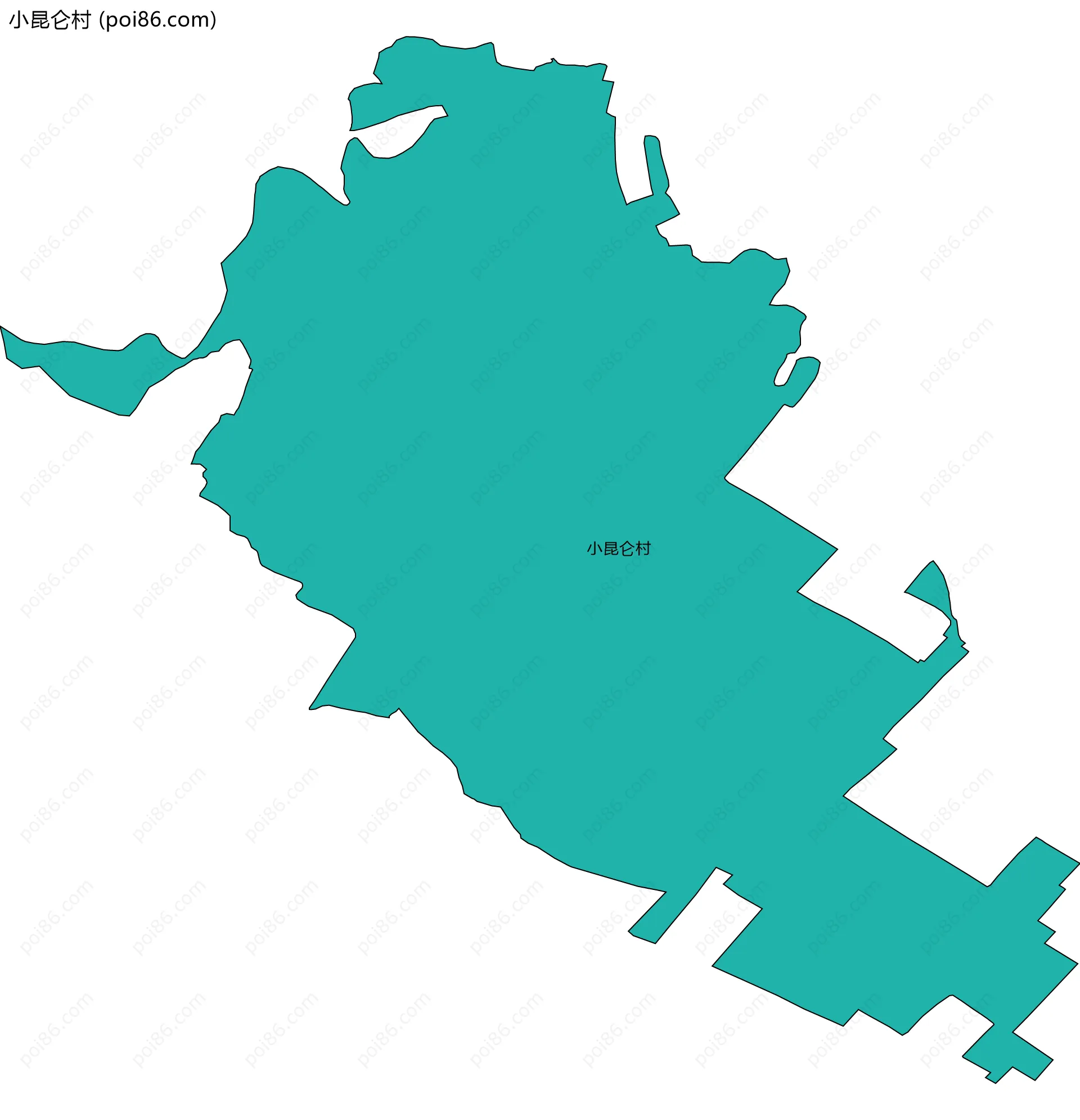小昆仑村边界地图
