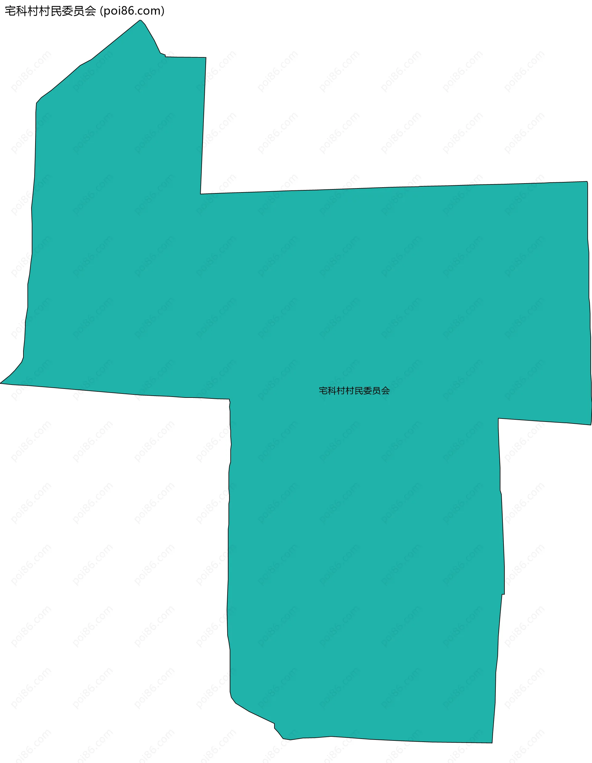 宅科村村民委员会边界地图