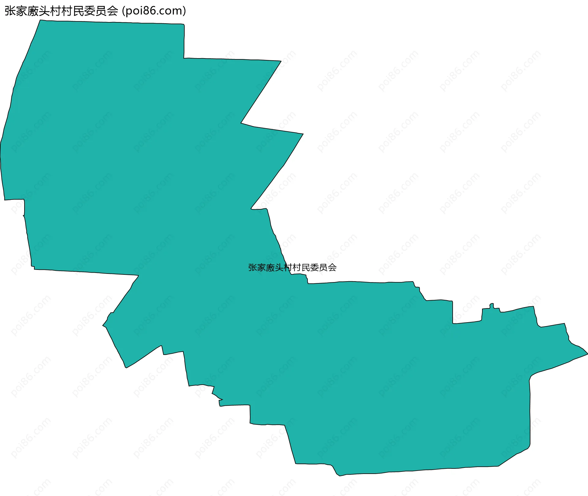 张家廒头村村民委员会边界地图