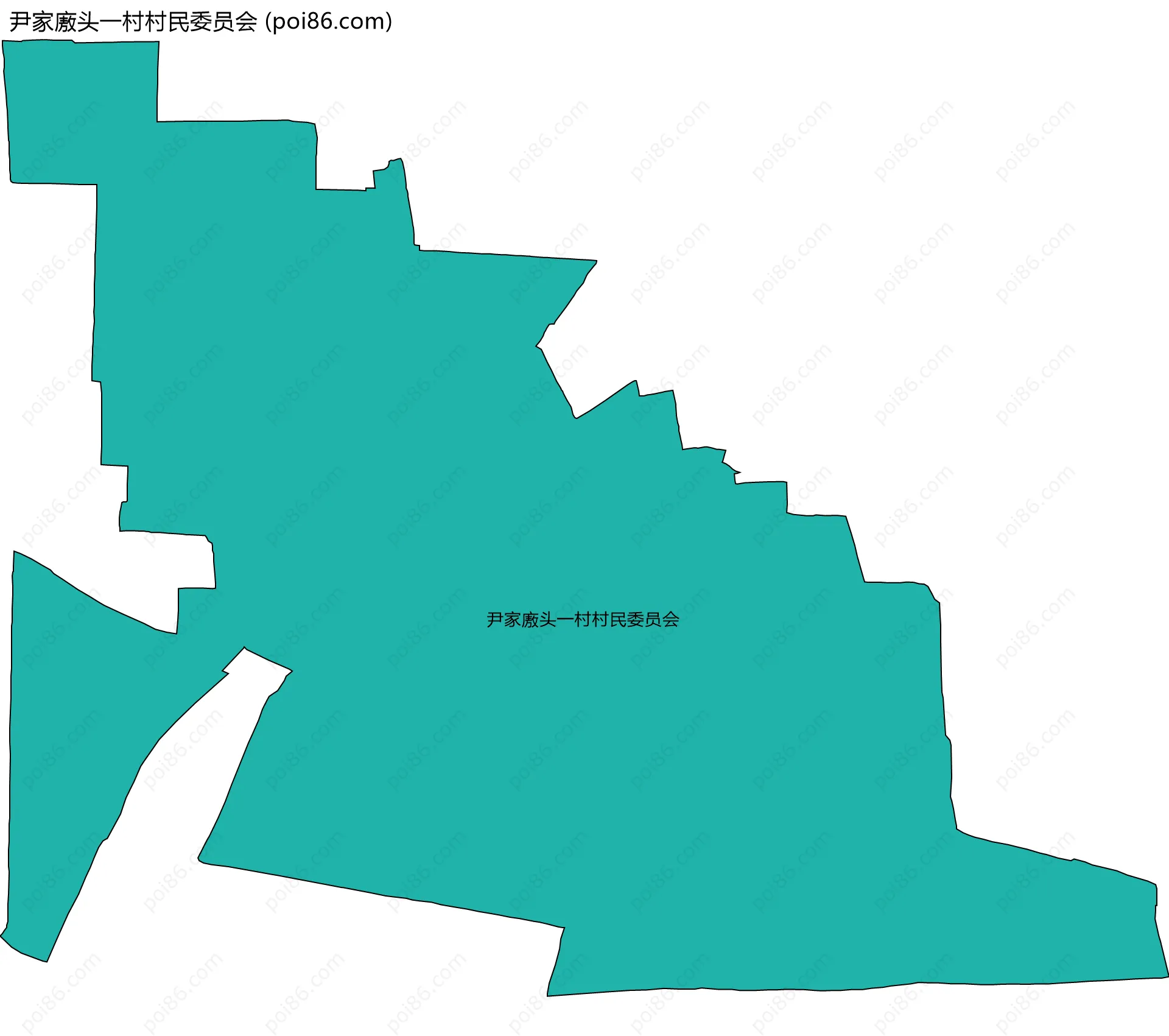 尹家廒头一村村民委员会边界地图