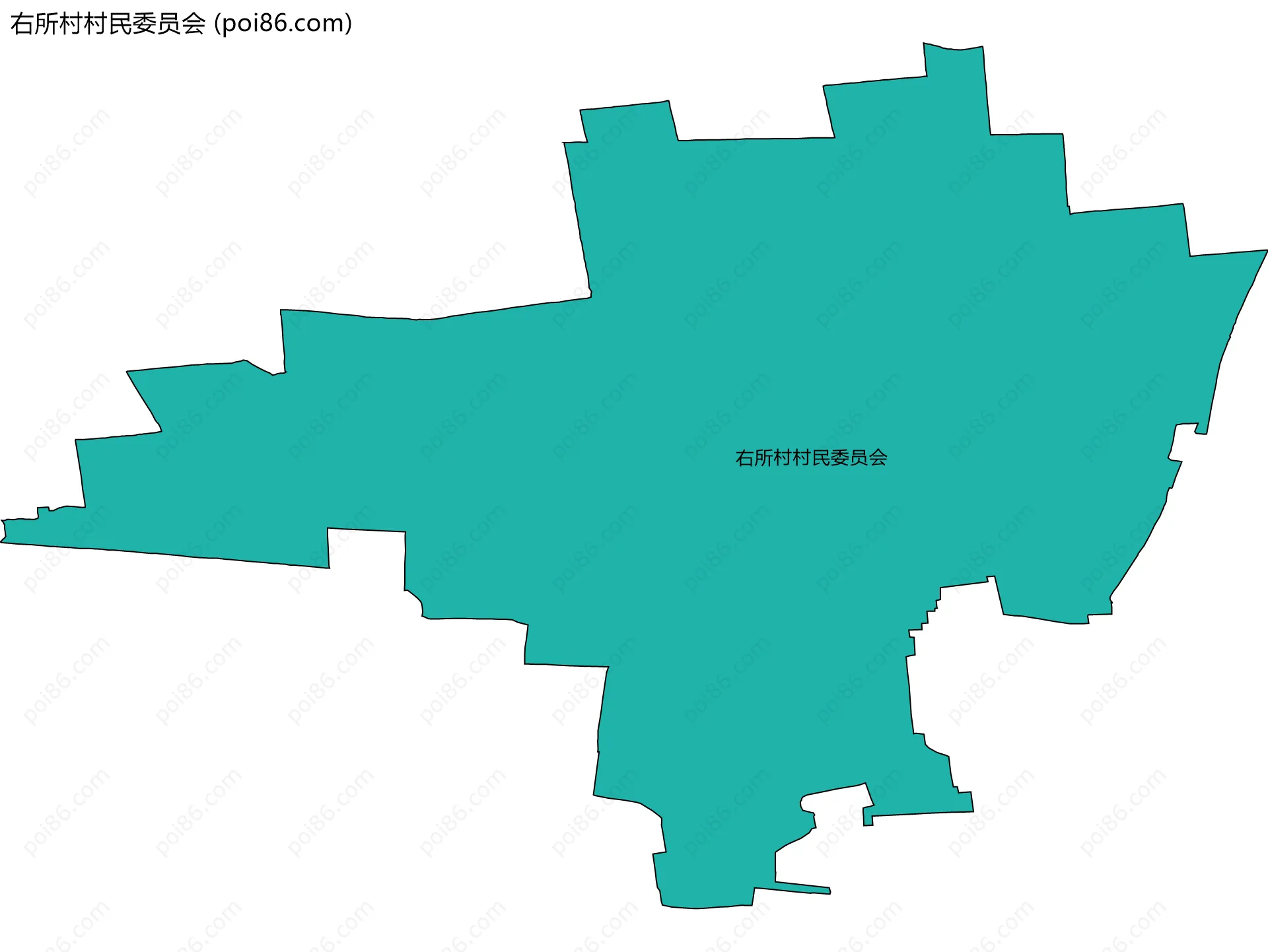 右所村村民委员会边界地图