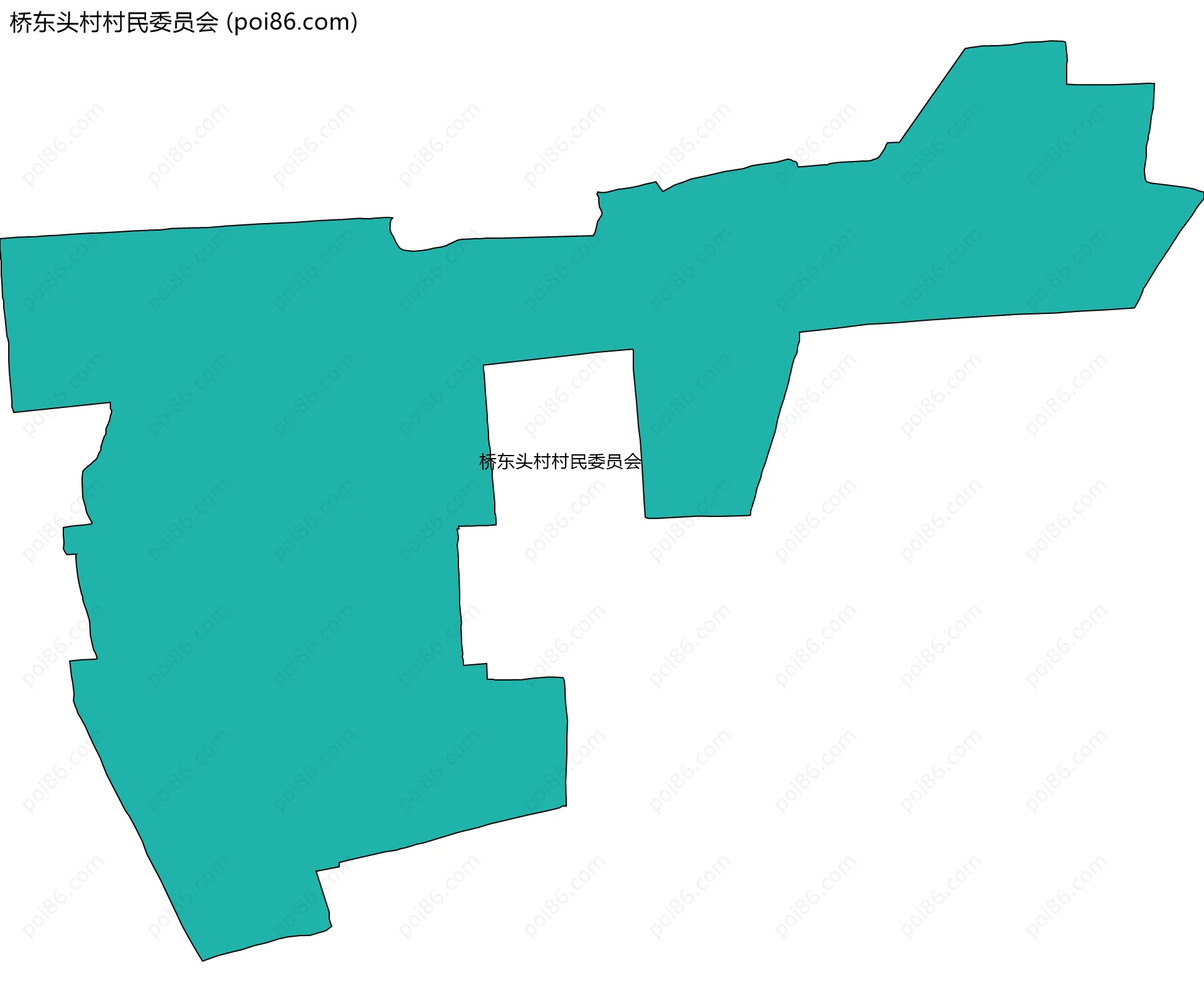 桥东头村村民委员会边界地图