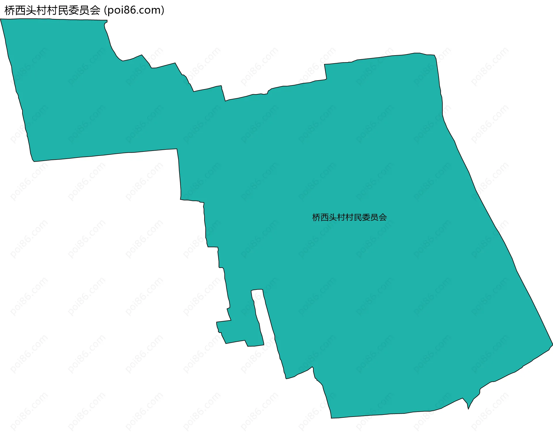 桥西头村村民委员会边界地图