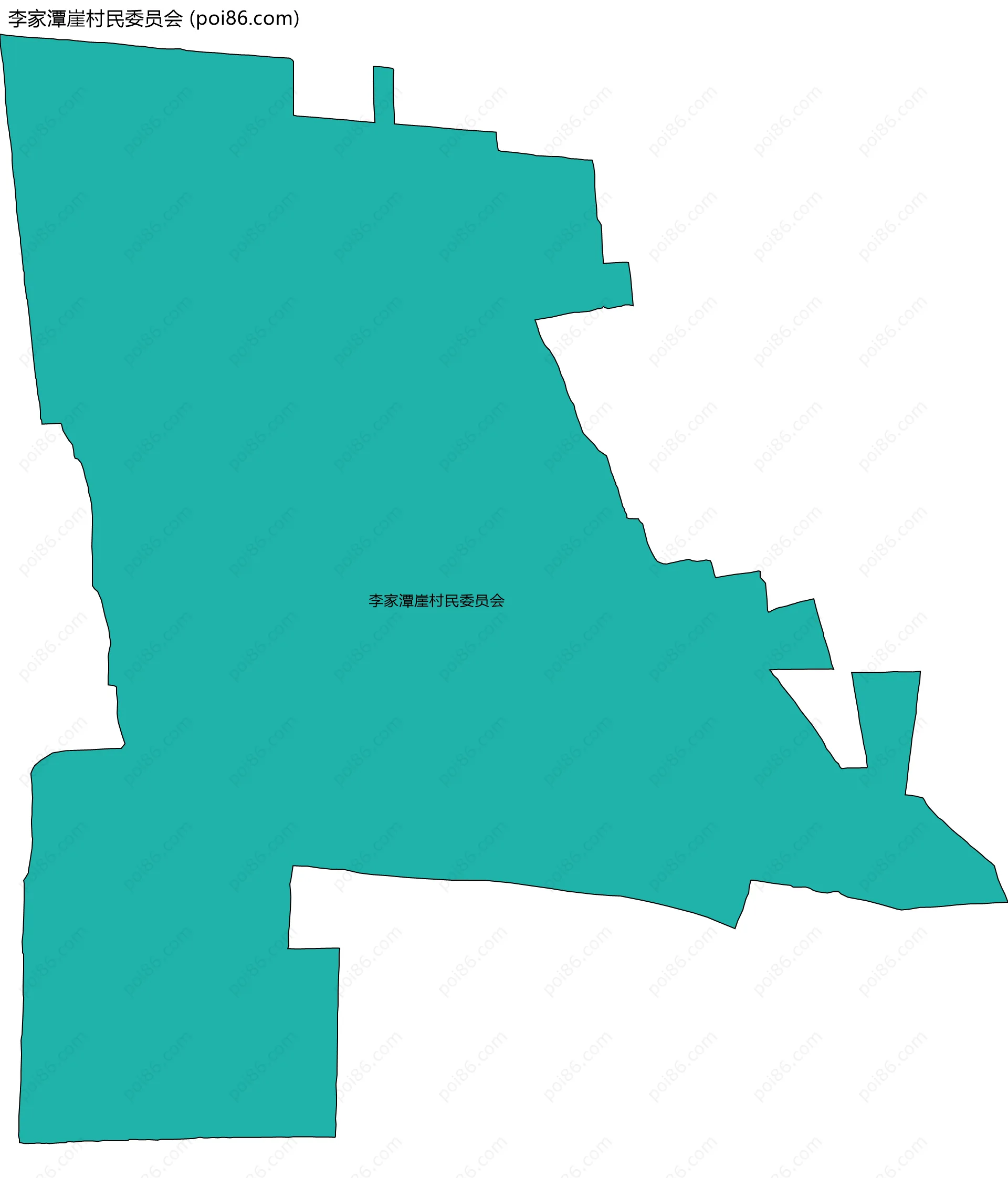 李家潭崖村民委员会边界地图