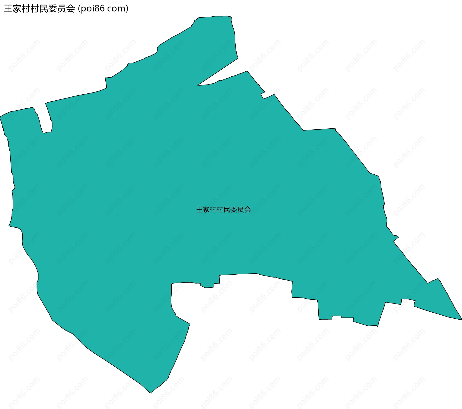 王家村村民委员会边界地图