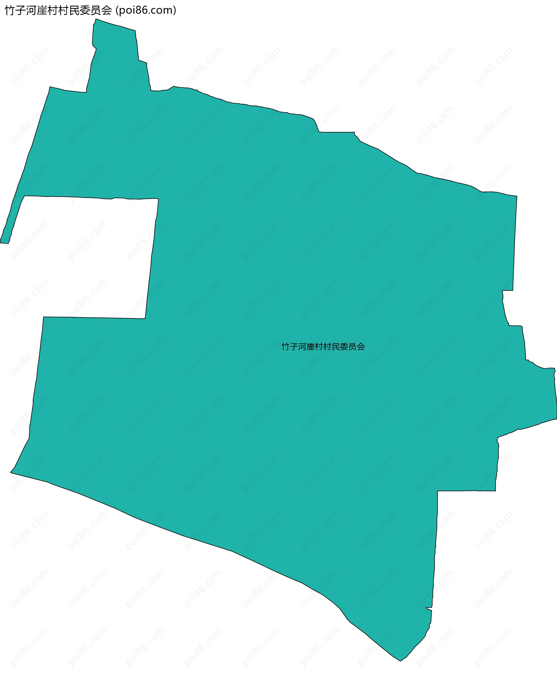 竹子河崖村村民委员会边界地图
