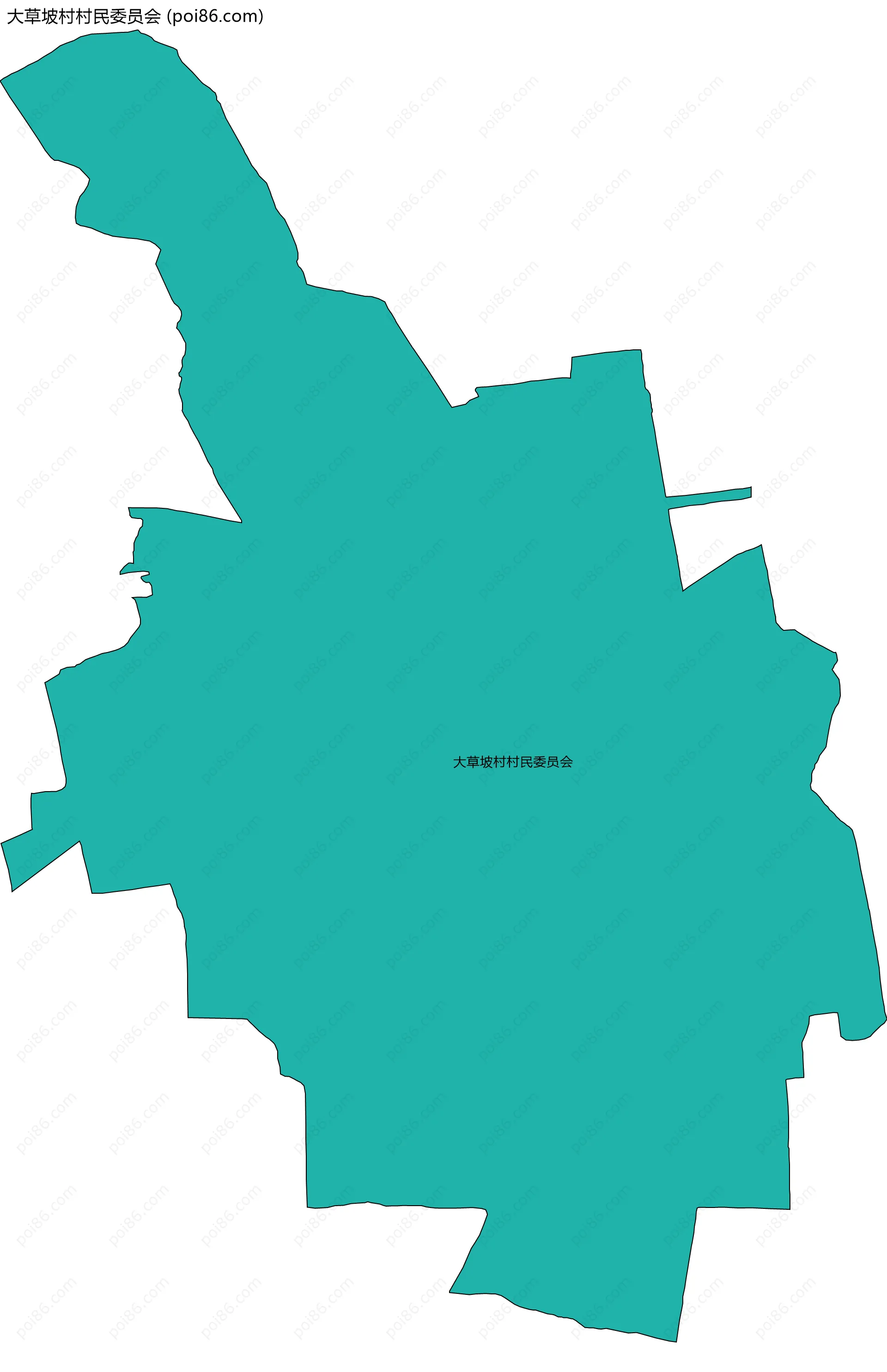 大草坡村村民委员会边界地图