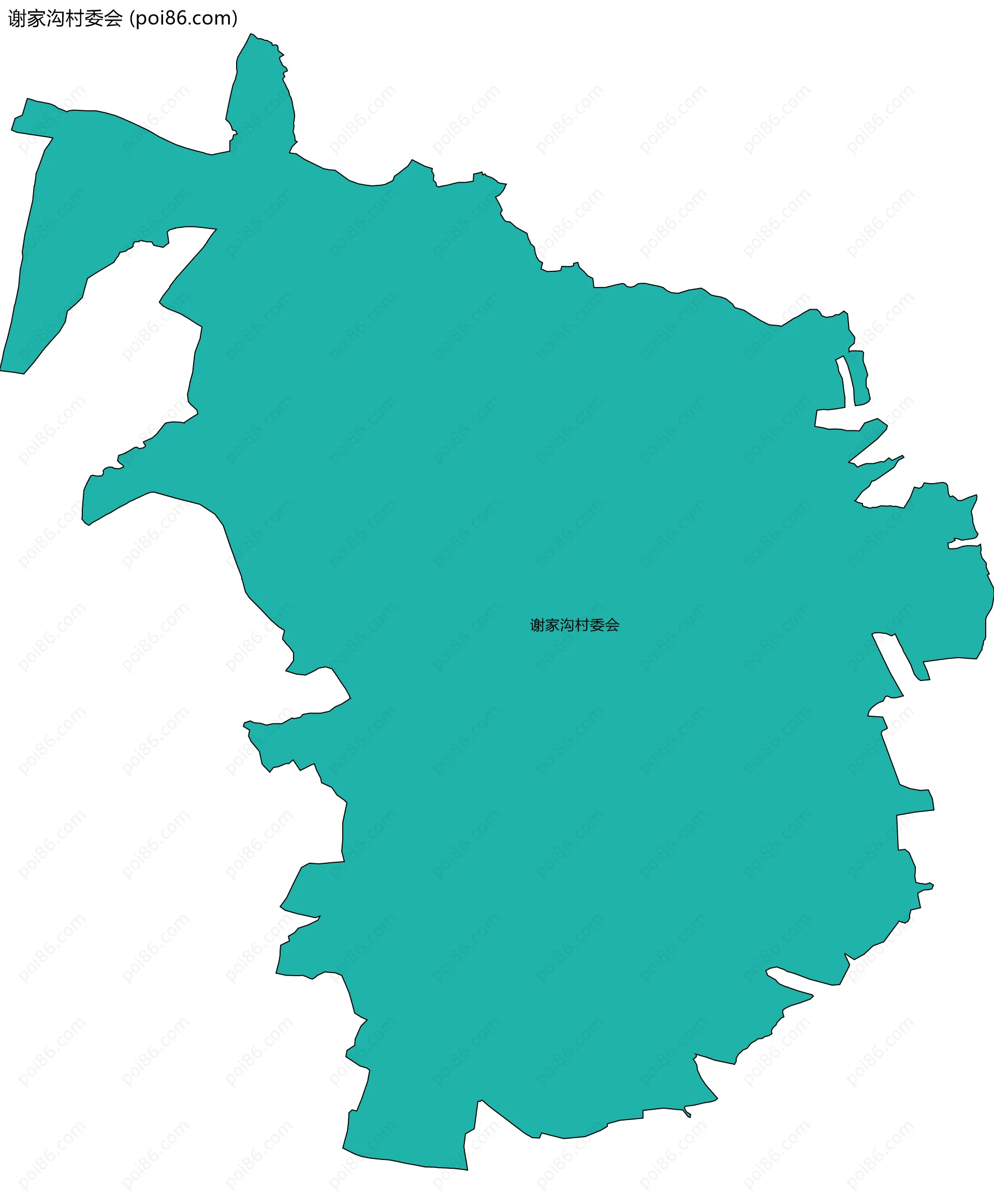 谢家沟村委会边界地图