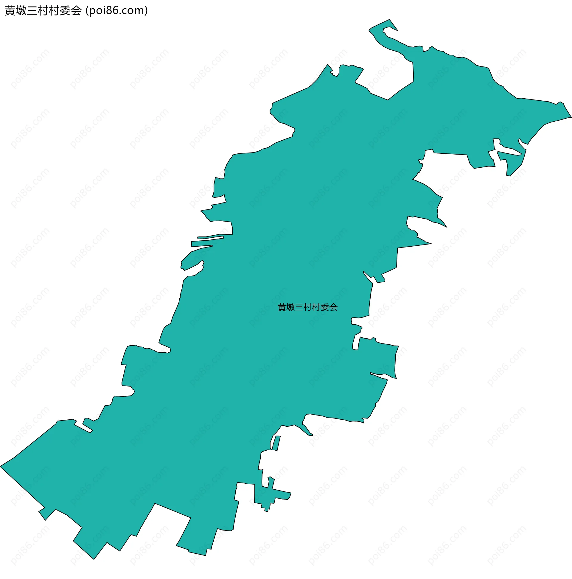 黄墩三村村委会边界地图