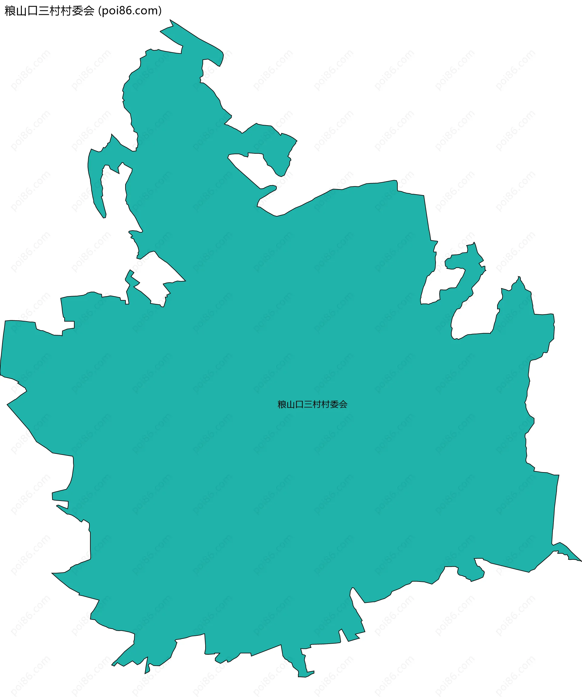 粮山口三村村委会边界地图